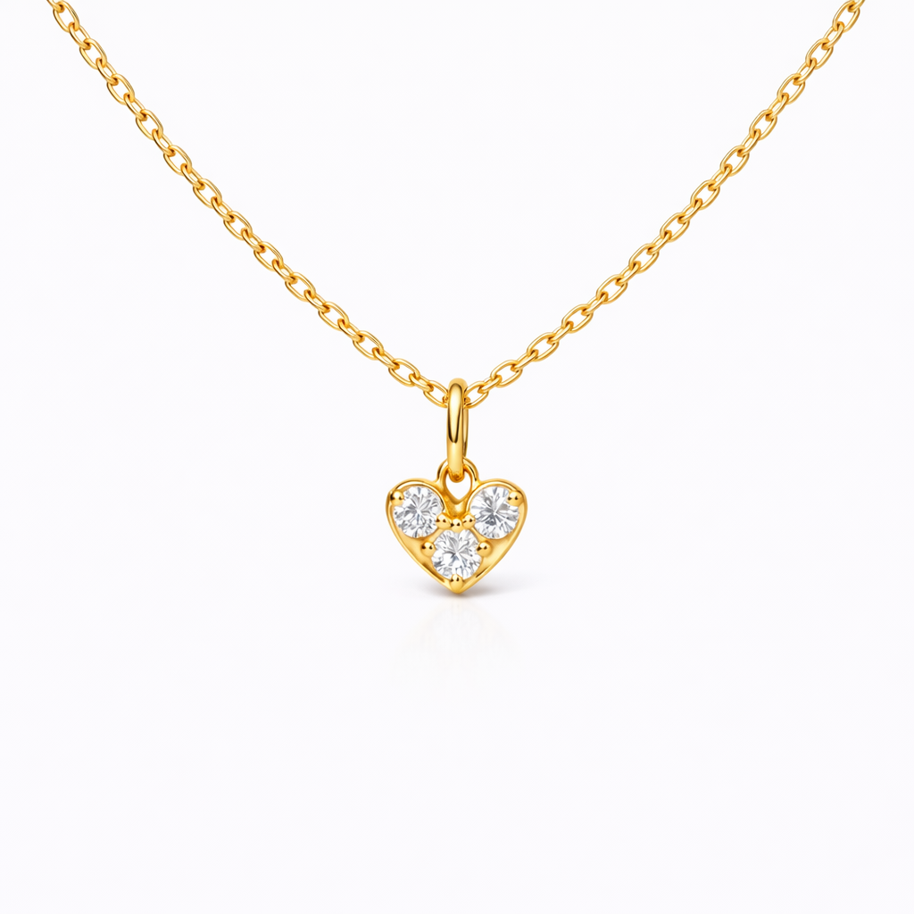 Mikro diamant hjerte halskæde