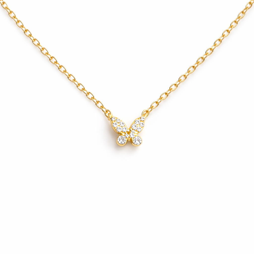 Collier papillon délicat en argent