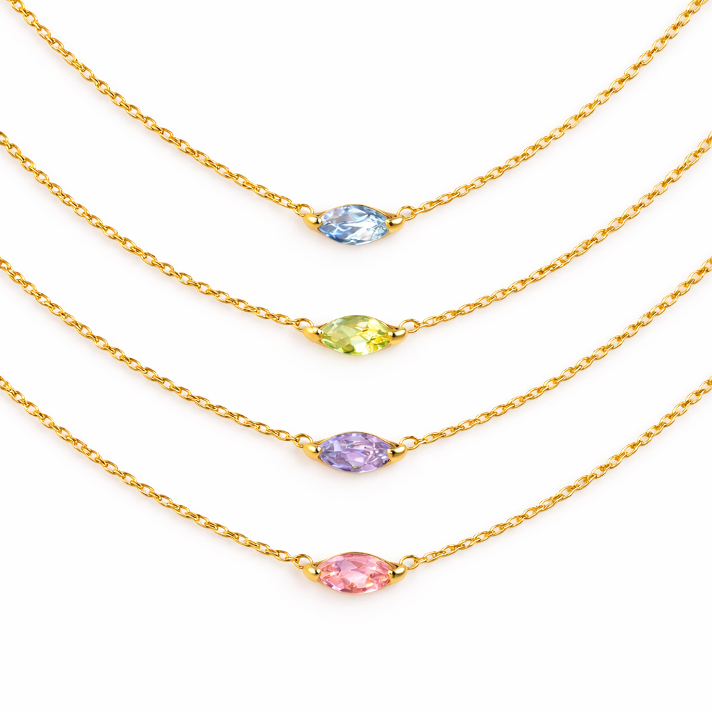925Silver Colorful Marquis necklace