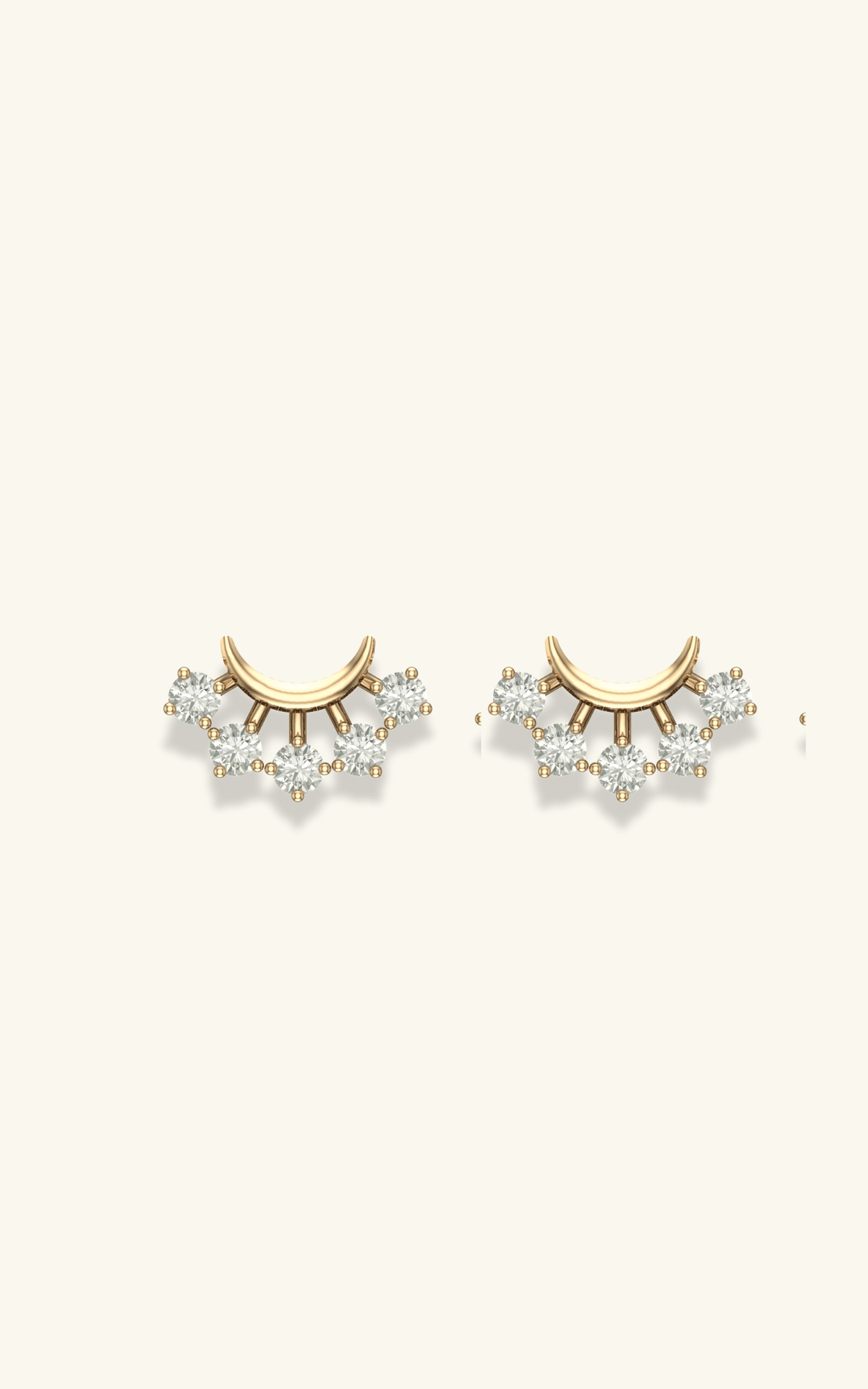 Curved Bar With Stones Earrings