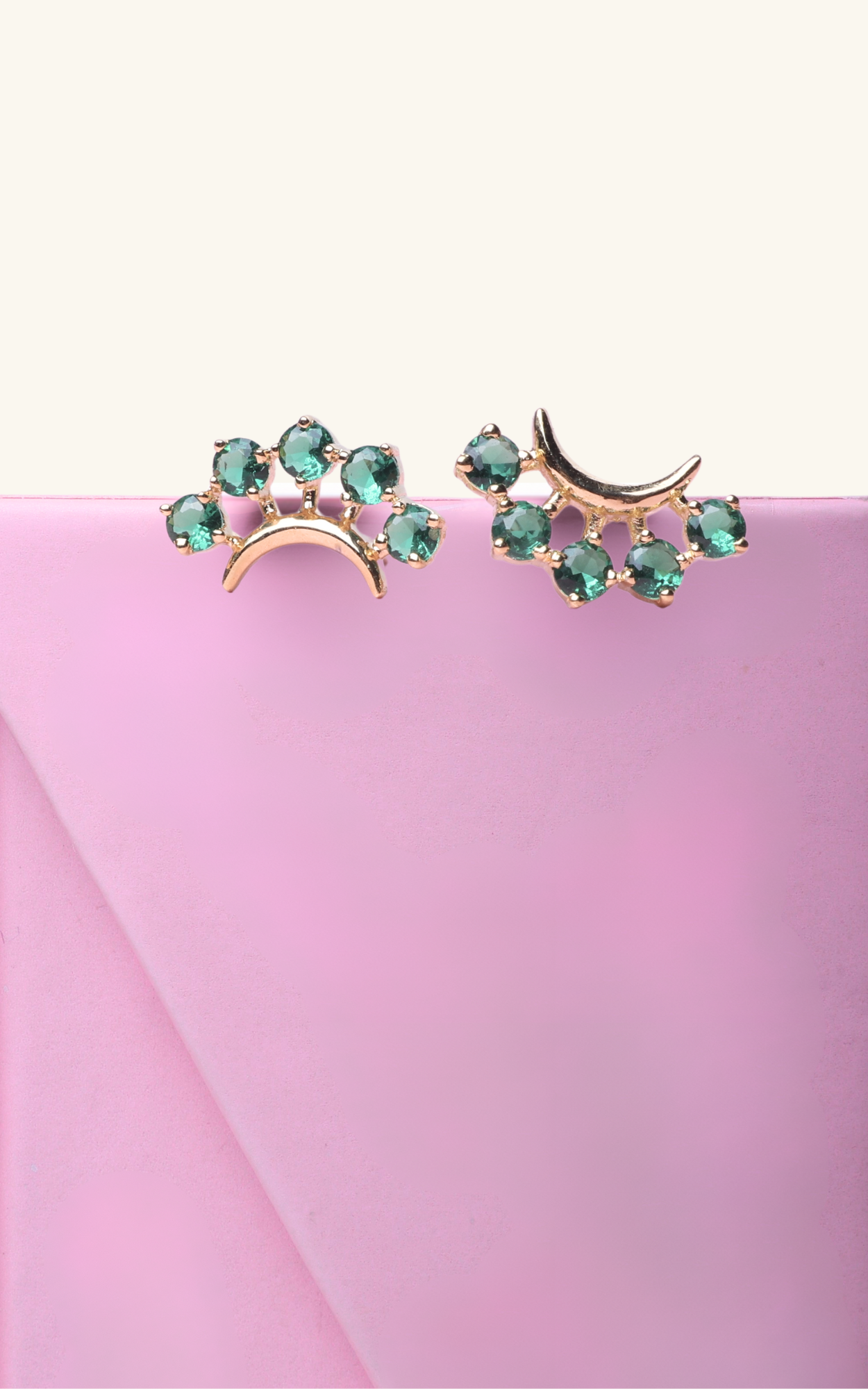 Curved Bar With Stones Earrings