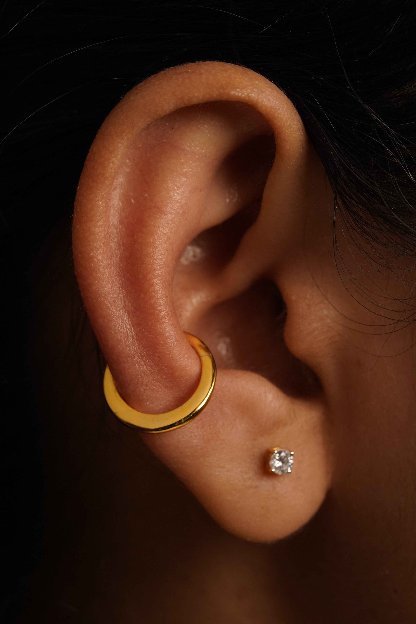 Flat conch cuff earrings