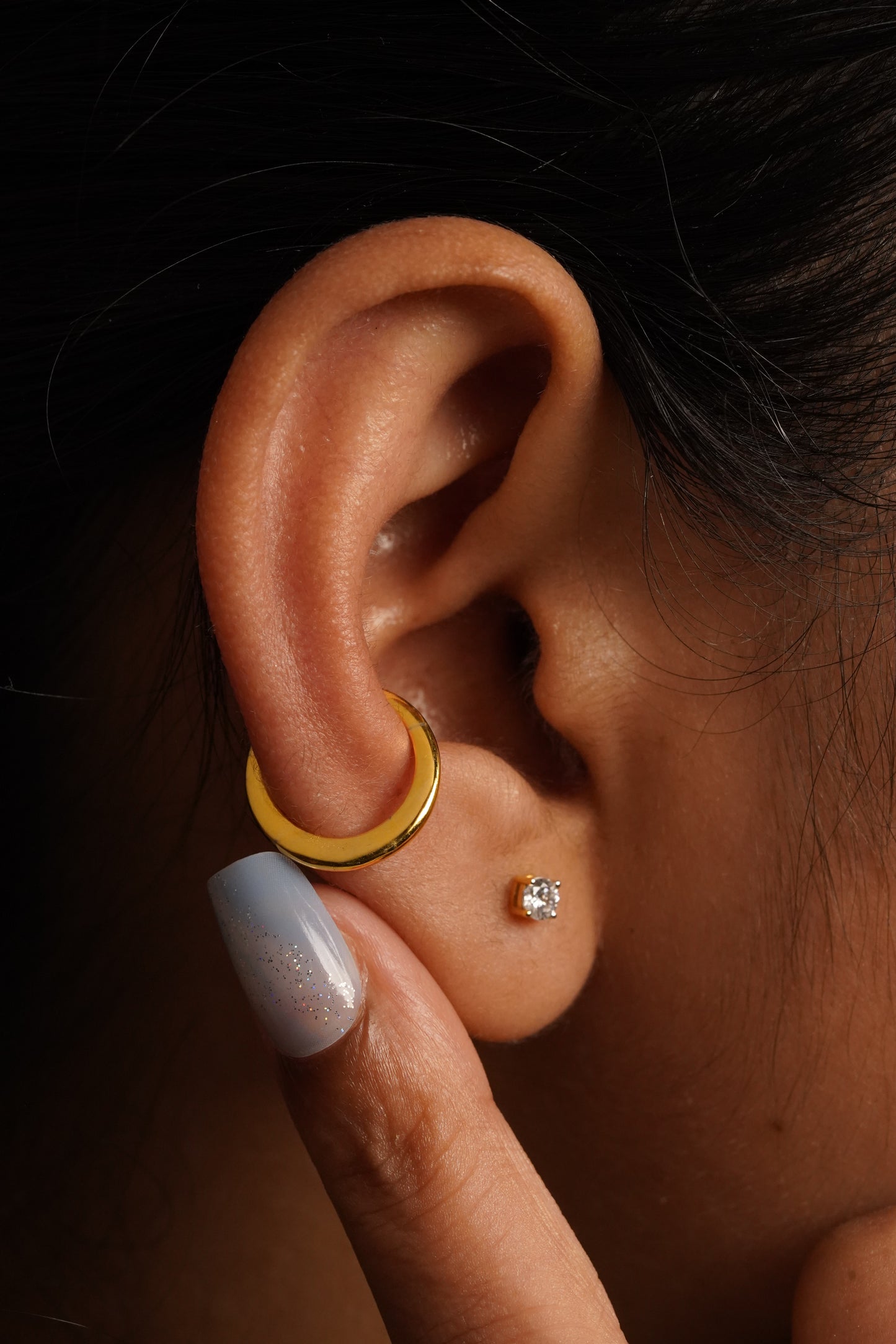 Flat conch cuff earrings