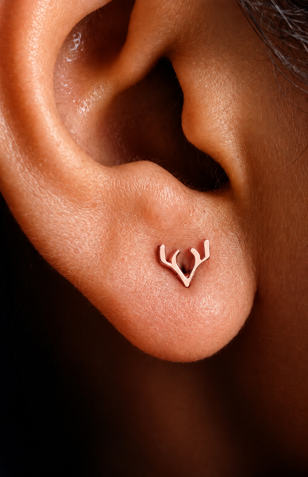 Dainty Antler Stud Earrings