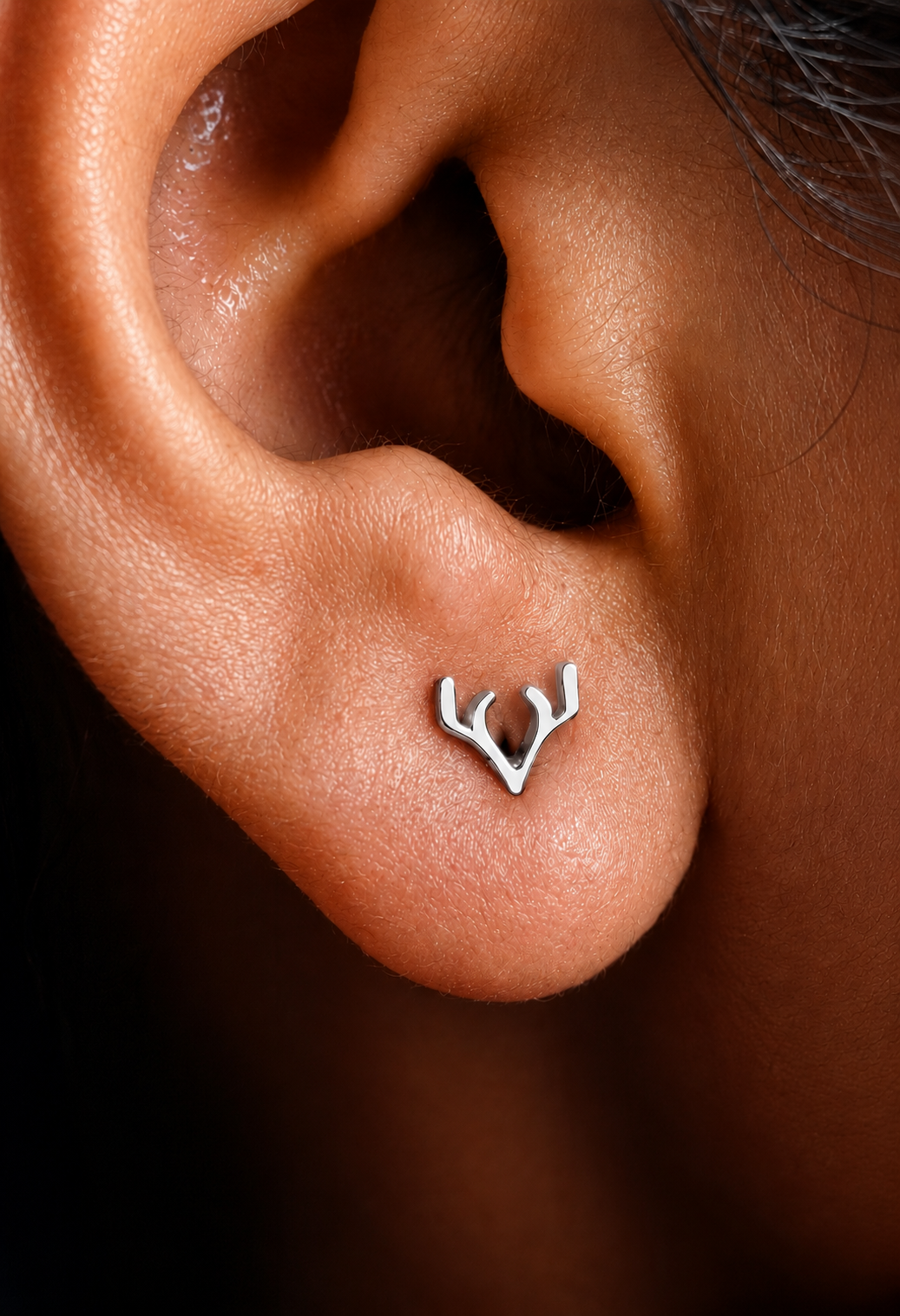 Dainty Antler Stud Earrings