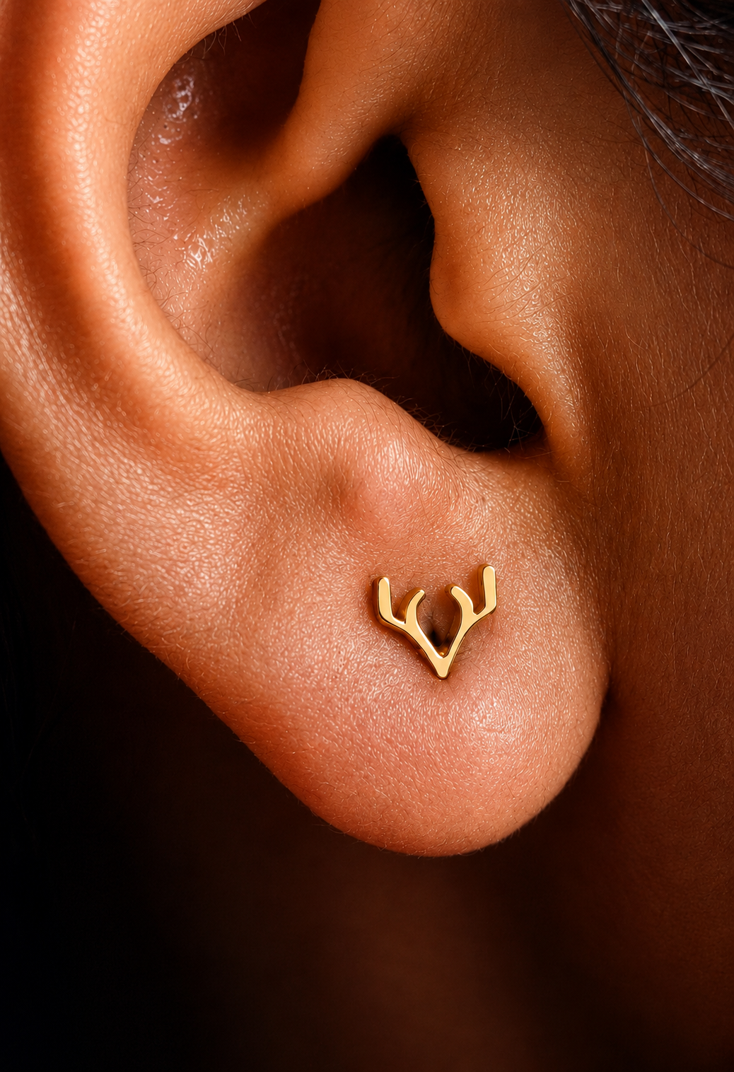 Dainty Antler Stud Earrings