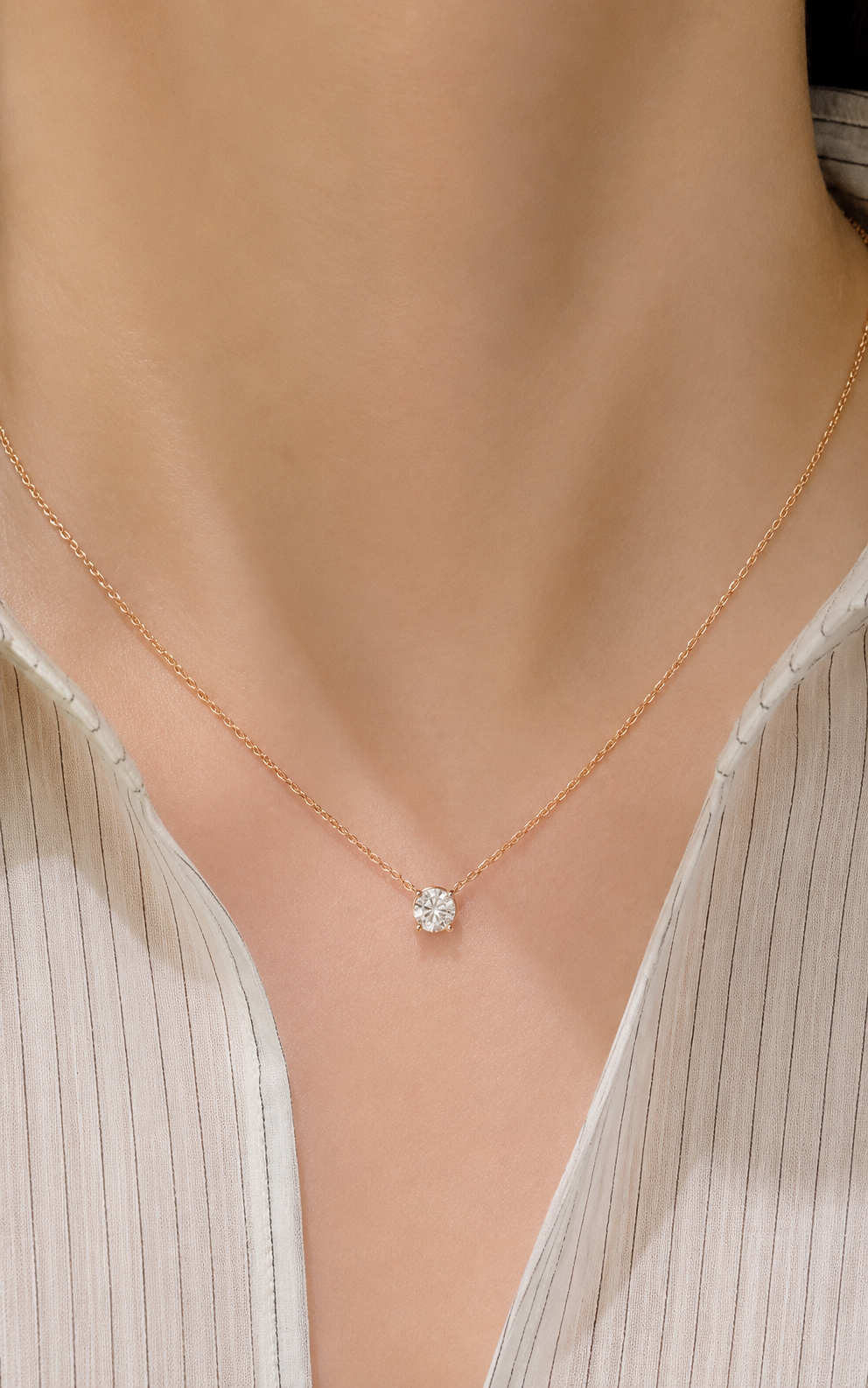 Dainty Solitaire Necklace