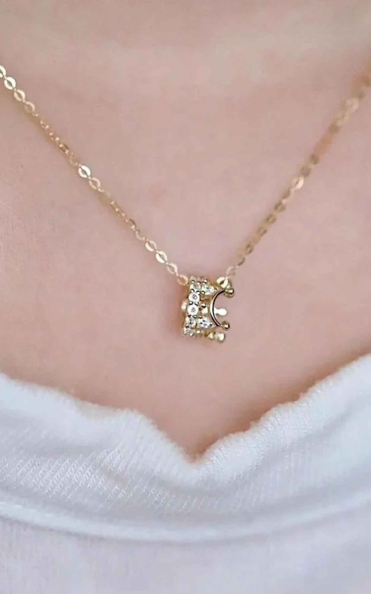 Diamond Crown Necklace