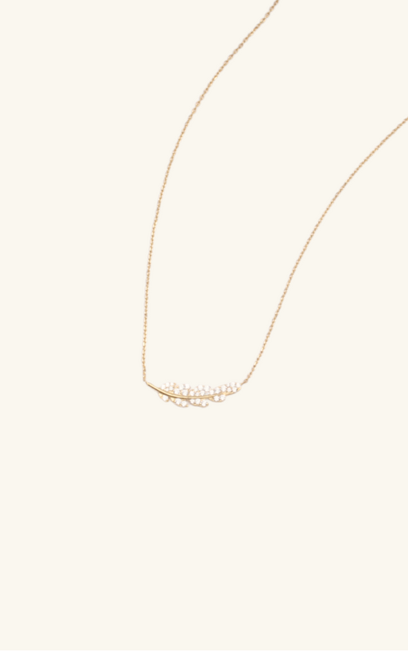 Diamond Feather Necklace