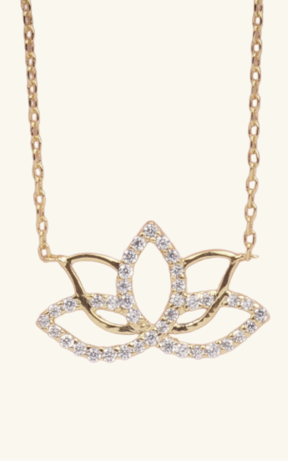 Diamond Lotus Necklace