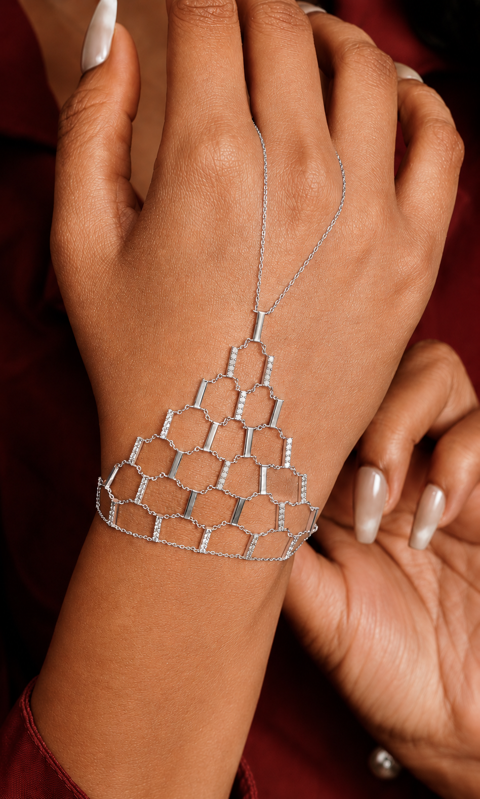 Diamond Net Hand Chain Bracelet