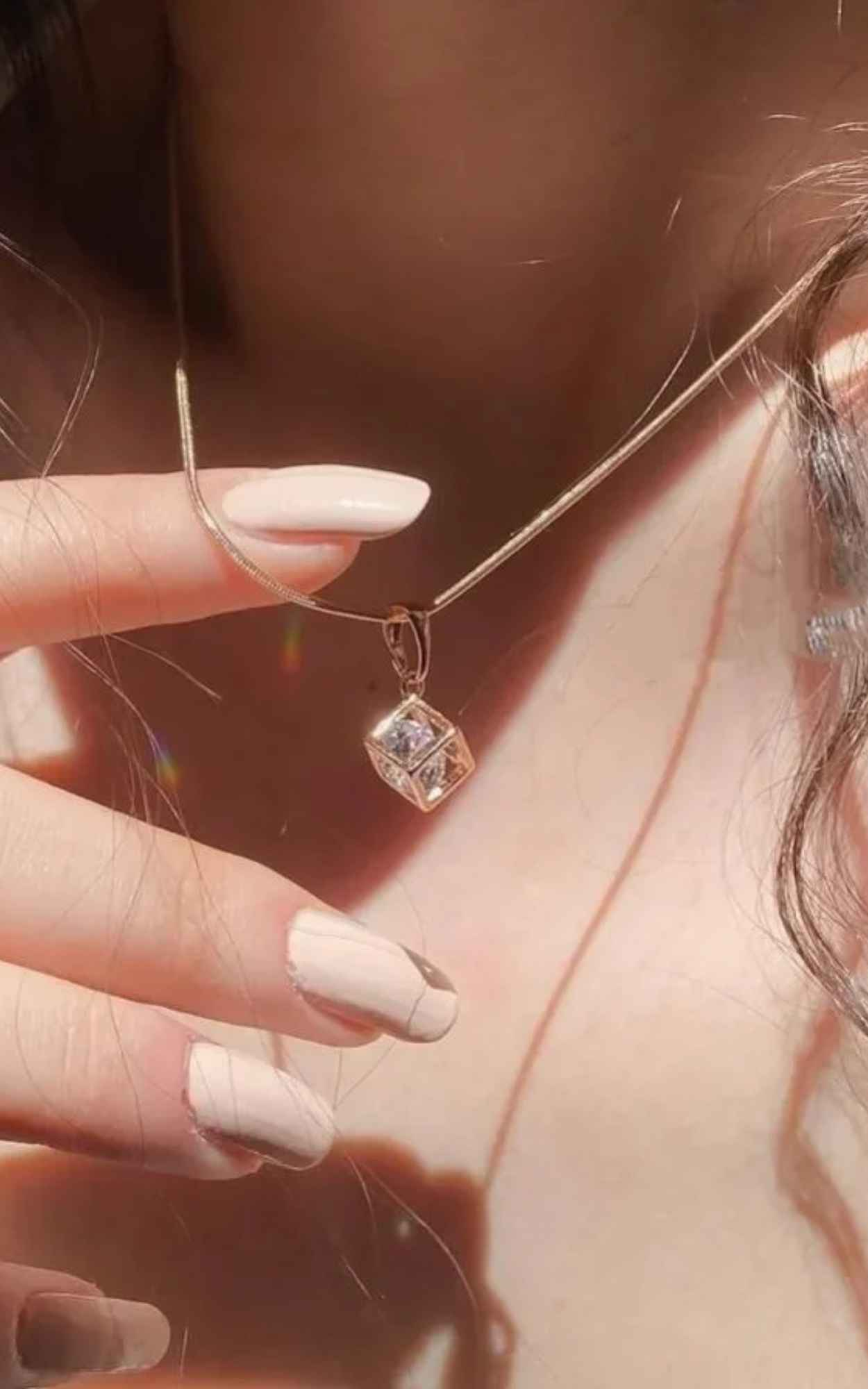 Diamond in a Box Necklace