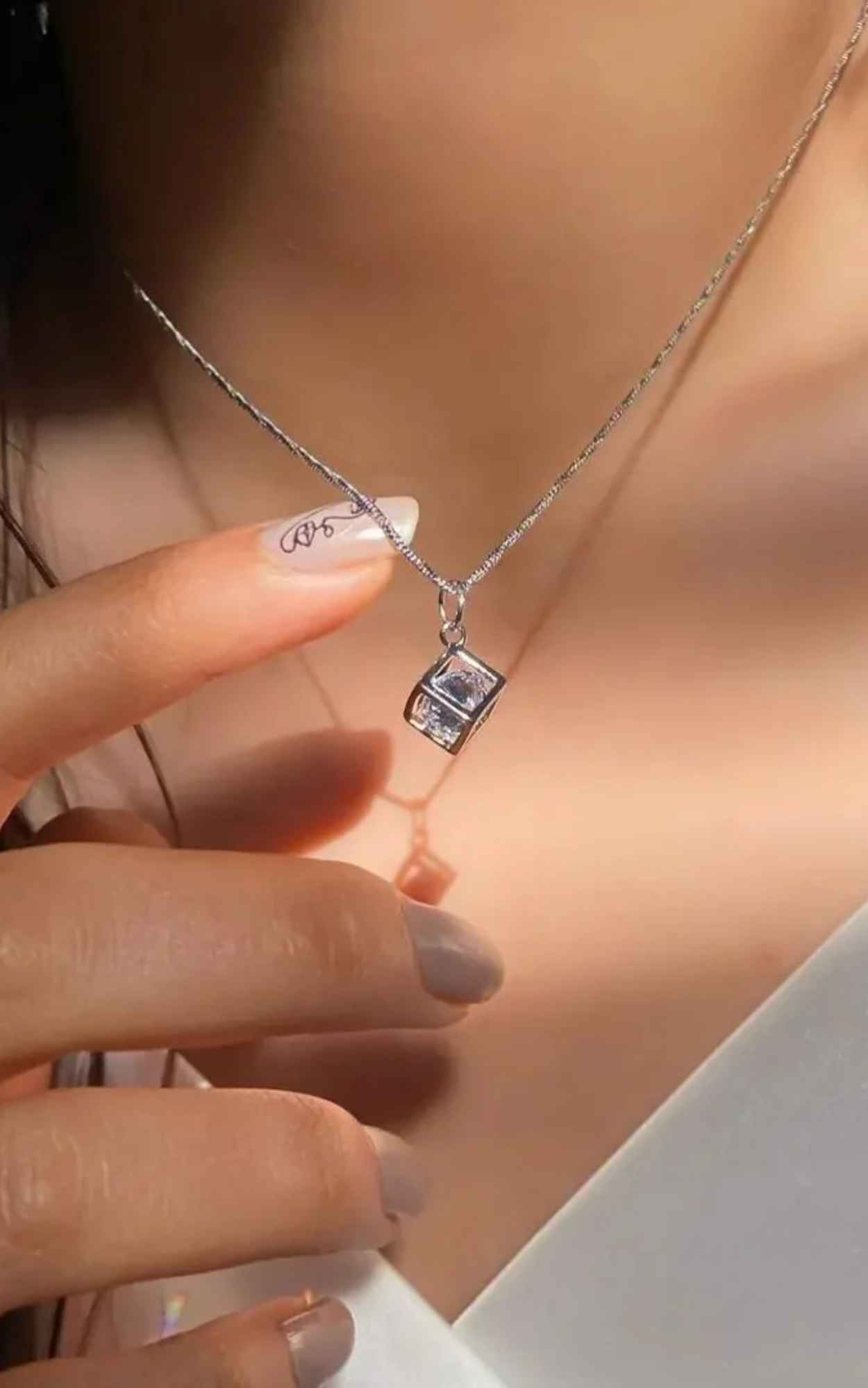 Diamond in a Box Necklace
