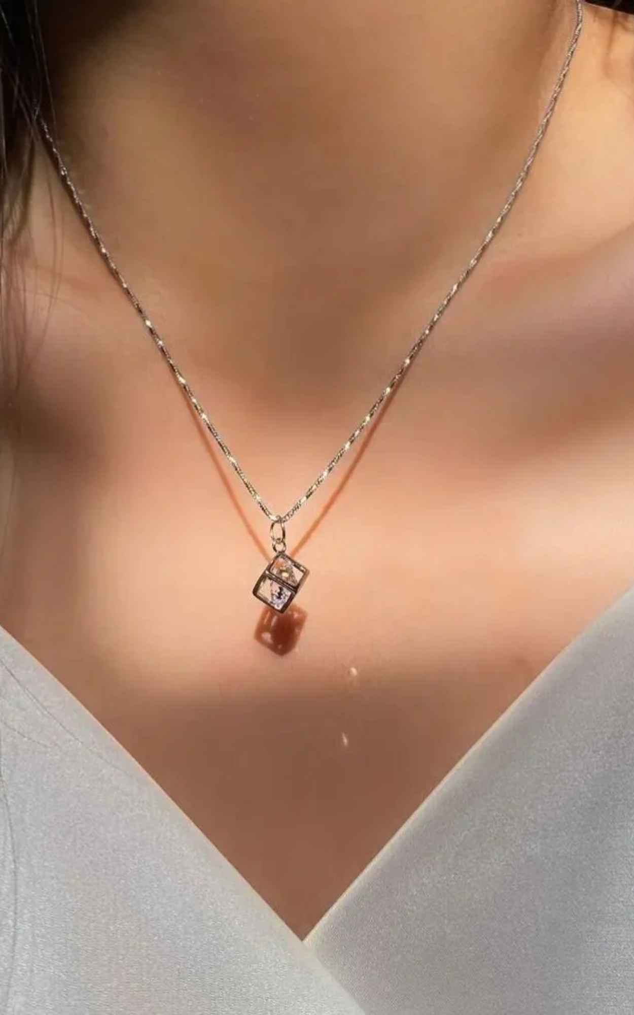 Diamond in a Box Necklace