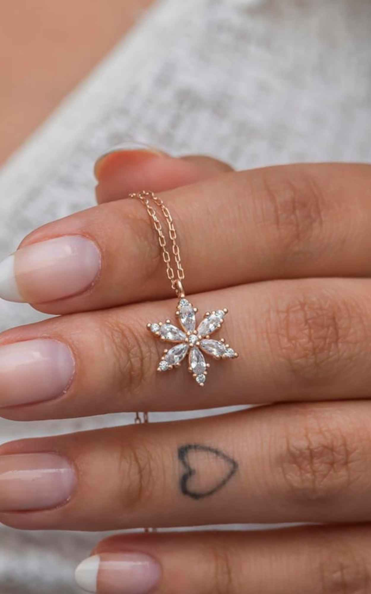 Diamond Marquise Flower Necklace