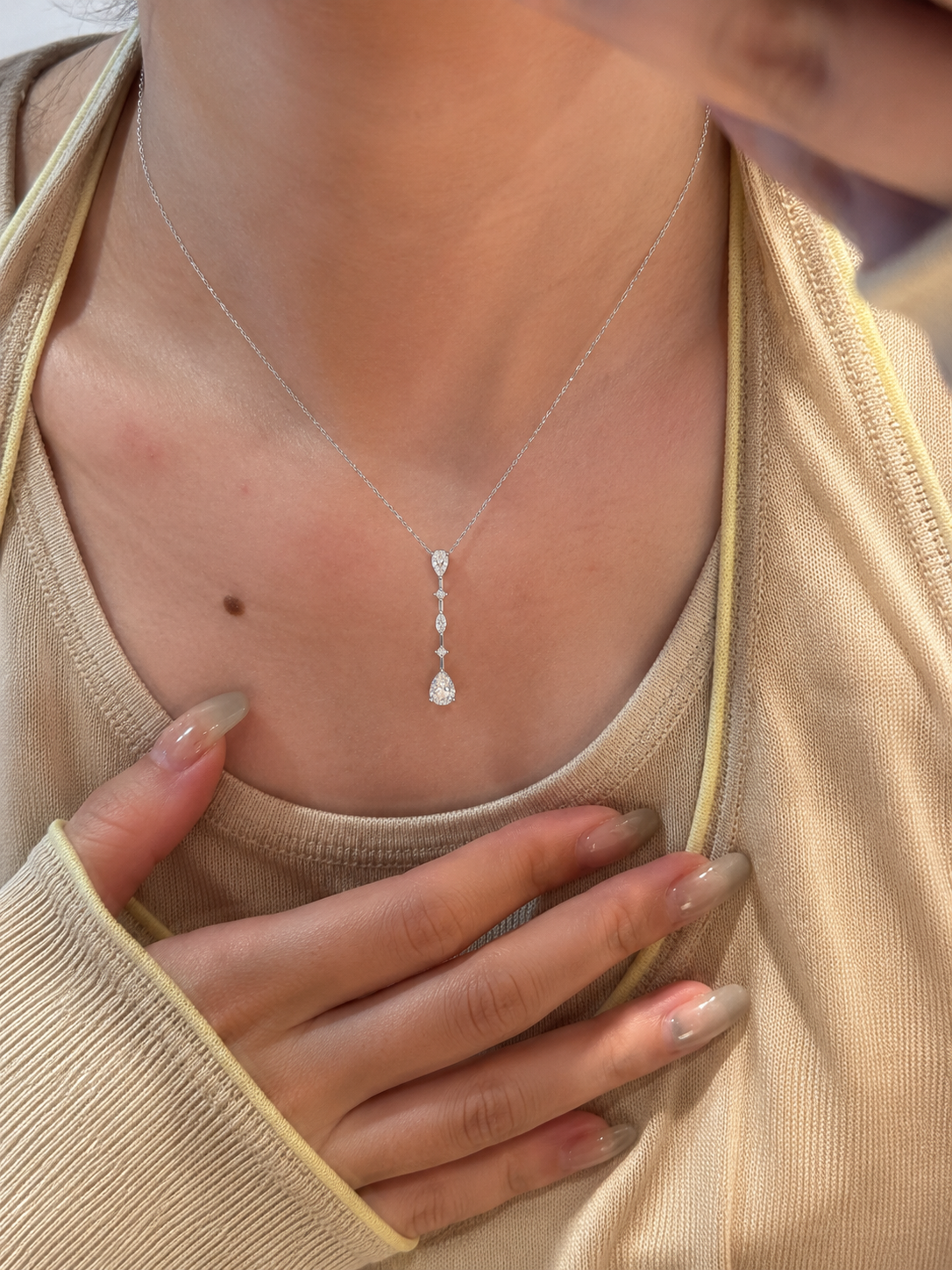 Diamond Pear drop Necklace