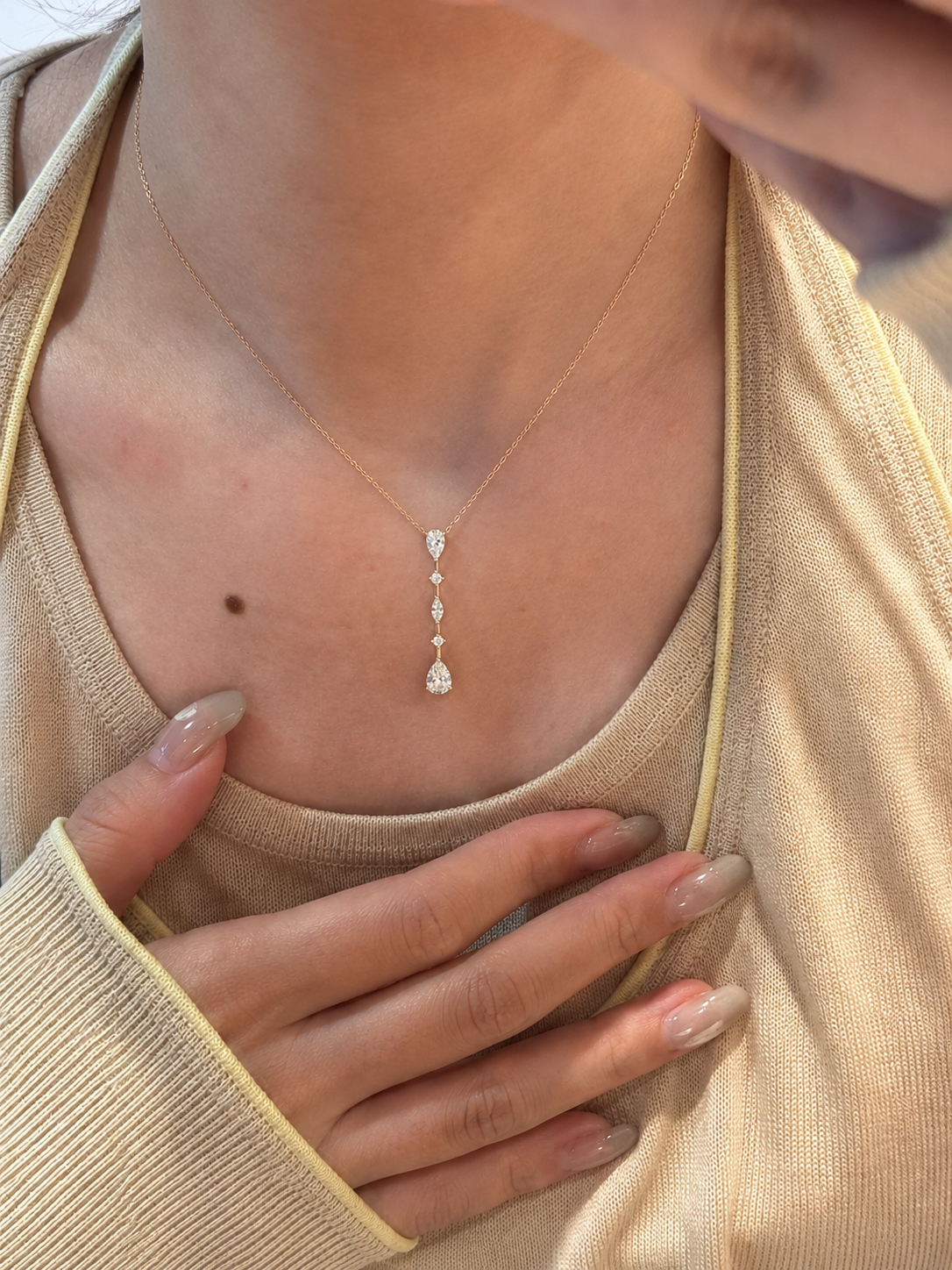 Diamond Pear drop Necklace