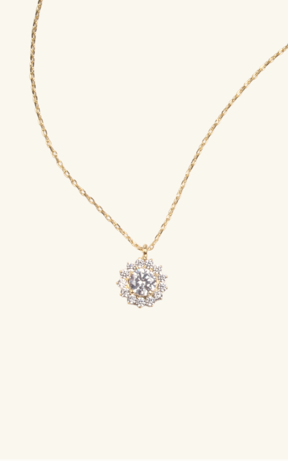 Diamond sunflower Necklace