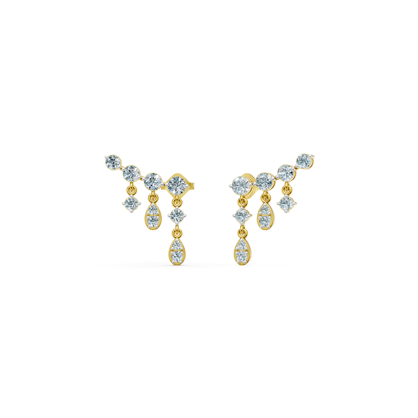 Diamond Drop Ear Climber Earrings