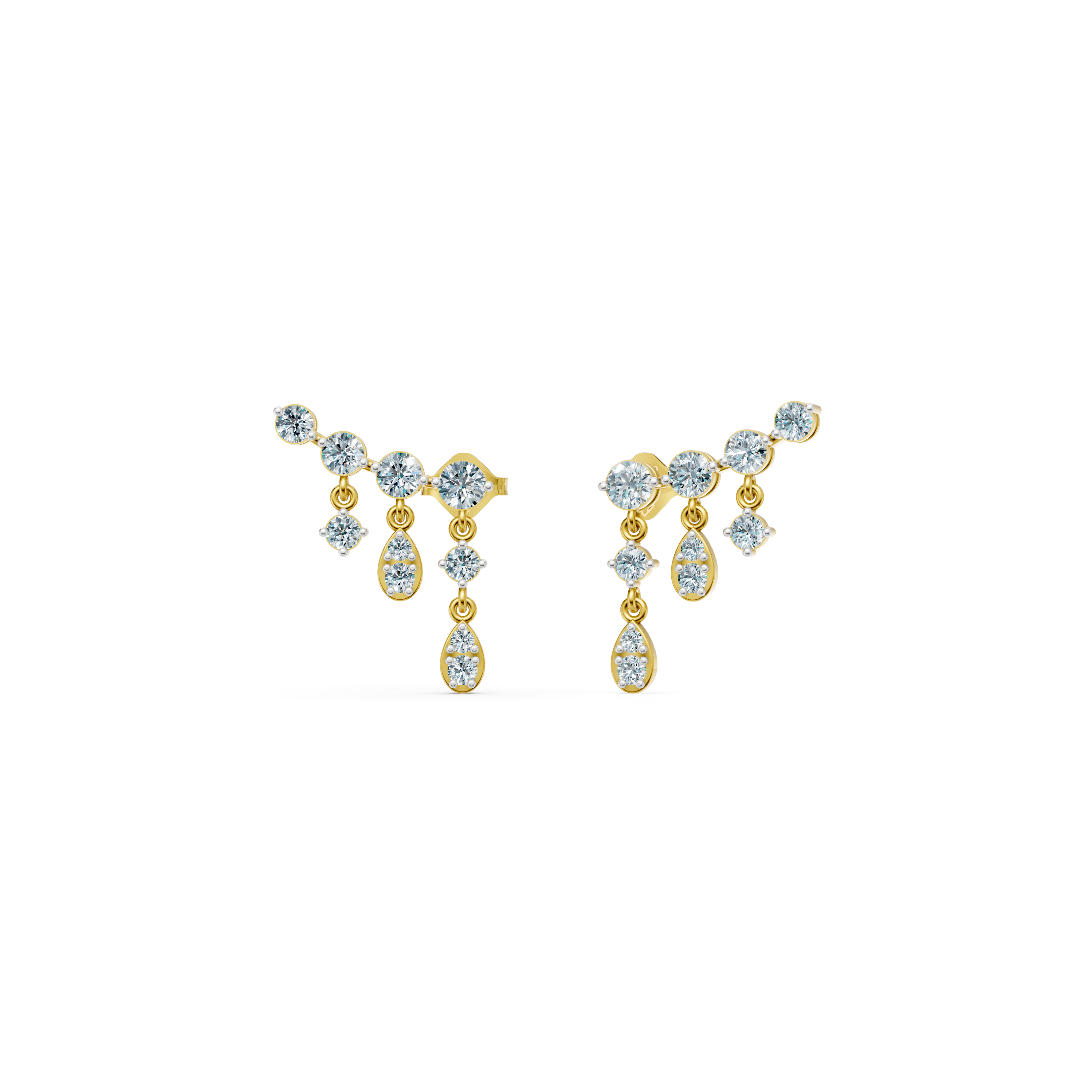 Diamond Drop Ear Climber Earrings