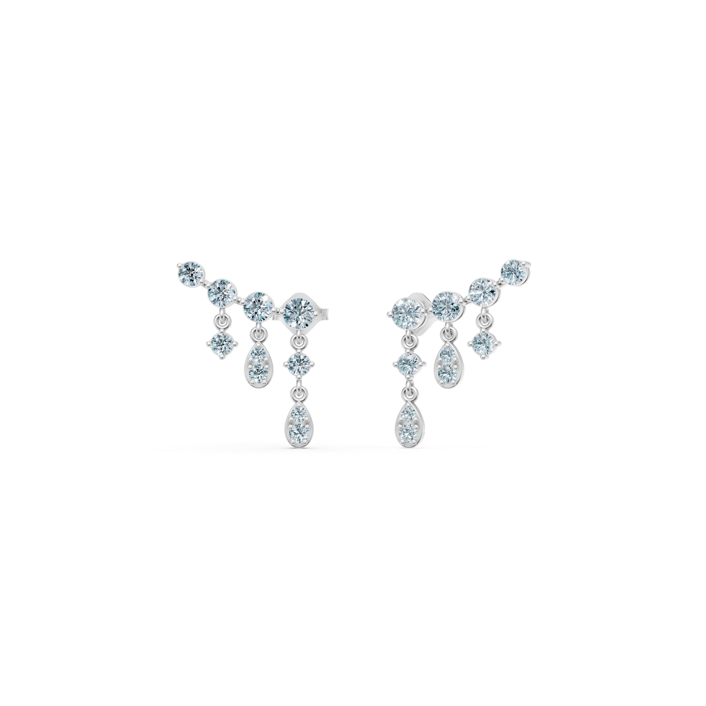 Diamond Drop Ear Climber Earrings