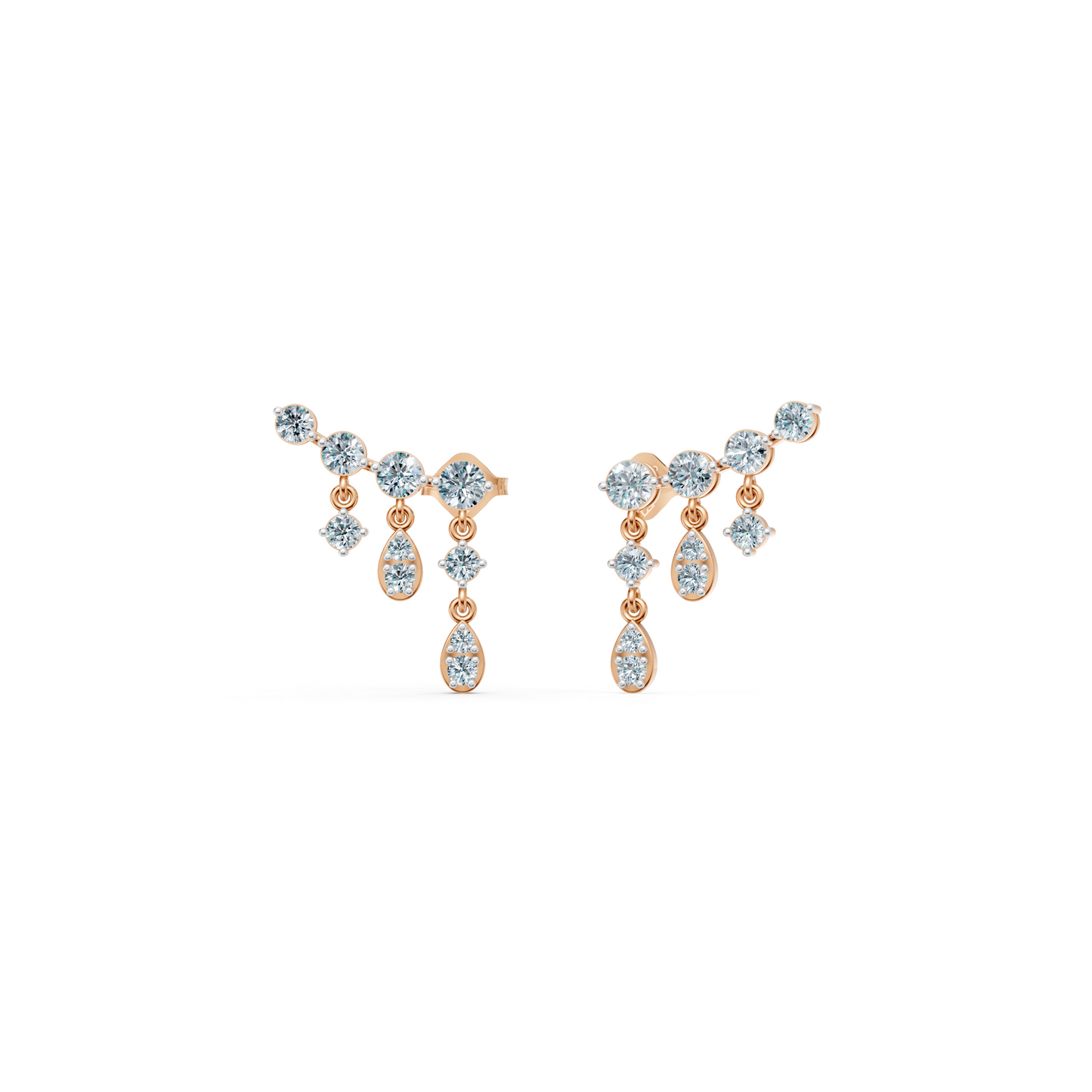 Diamond Drop Ear Climber Earrings