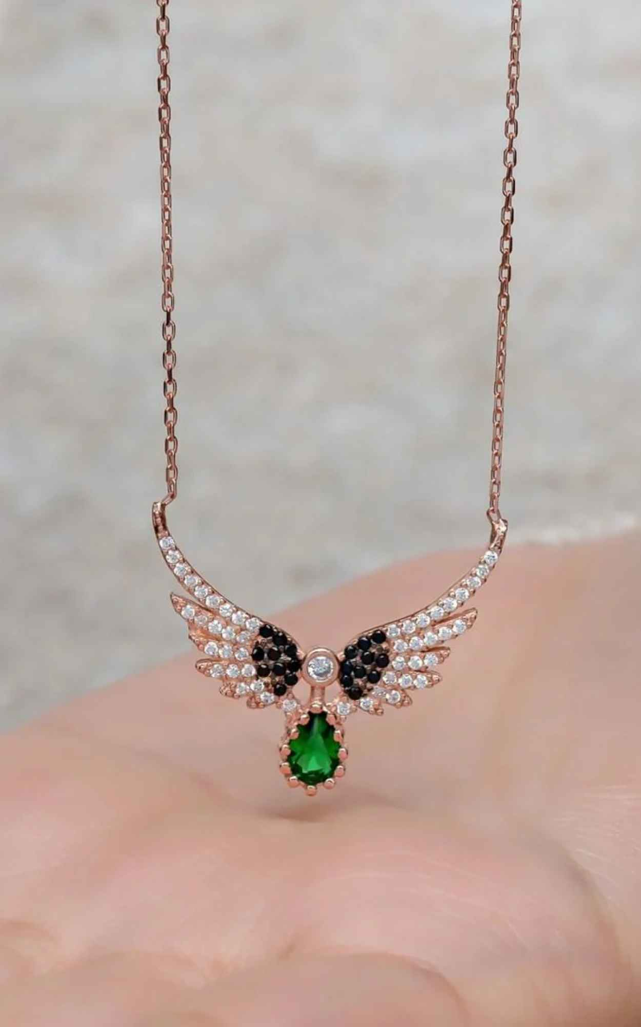 Emerald Wings Necklace