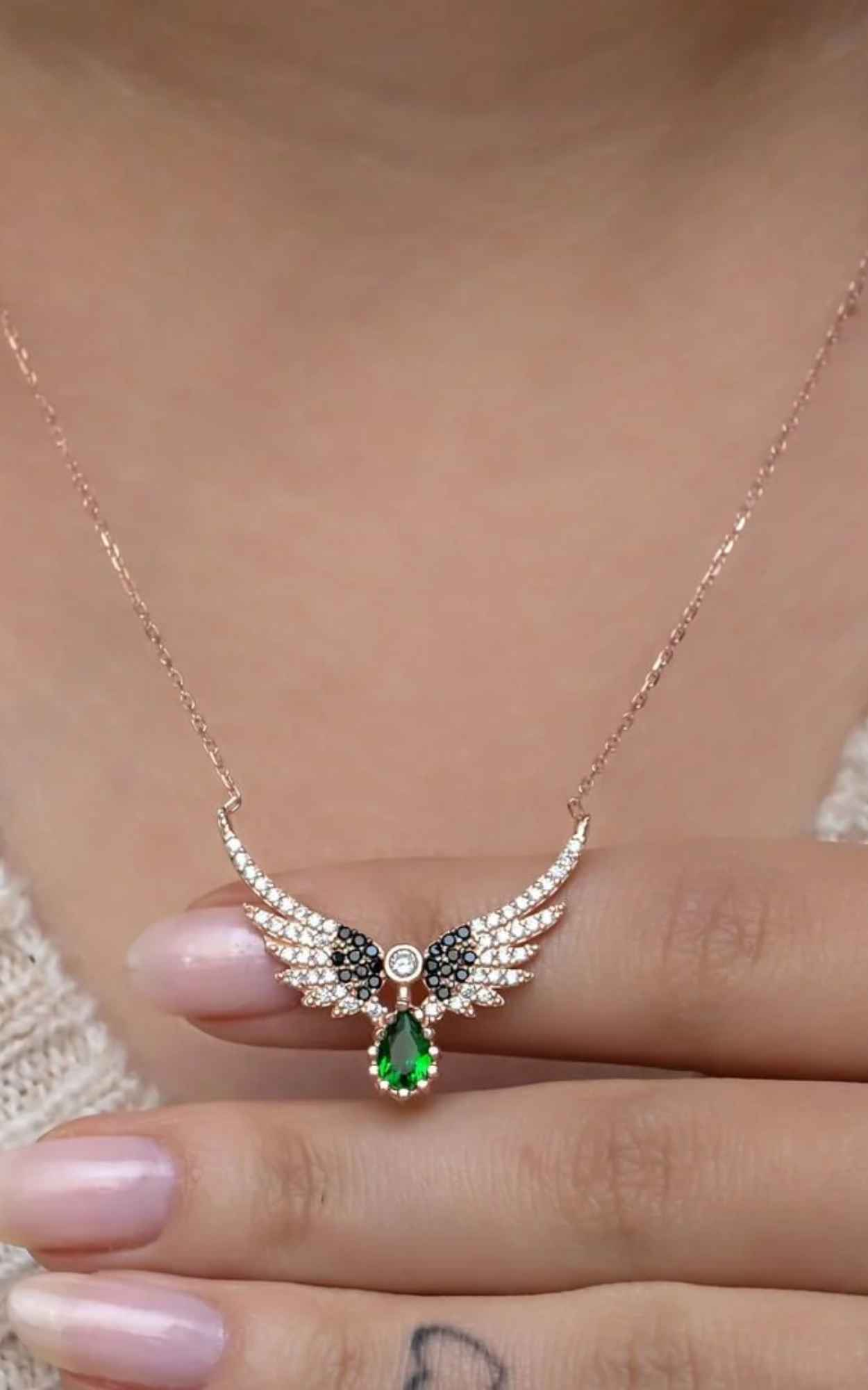 Emerald Wings Necklace