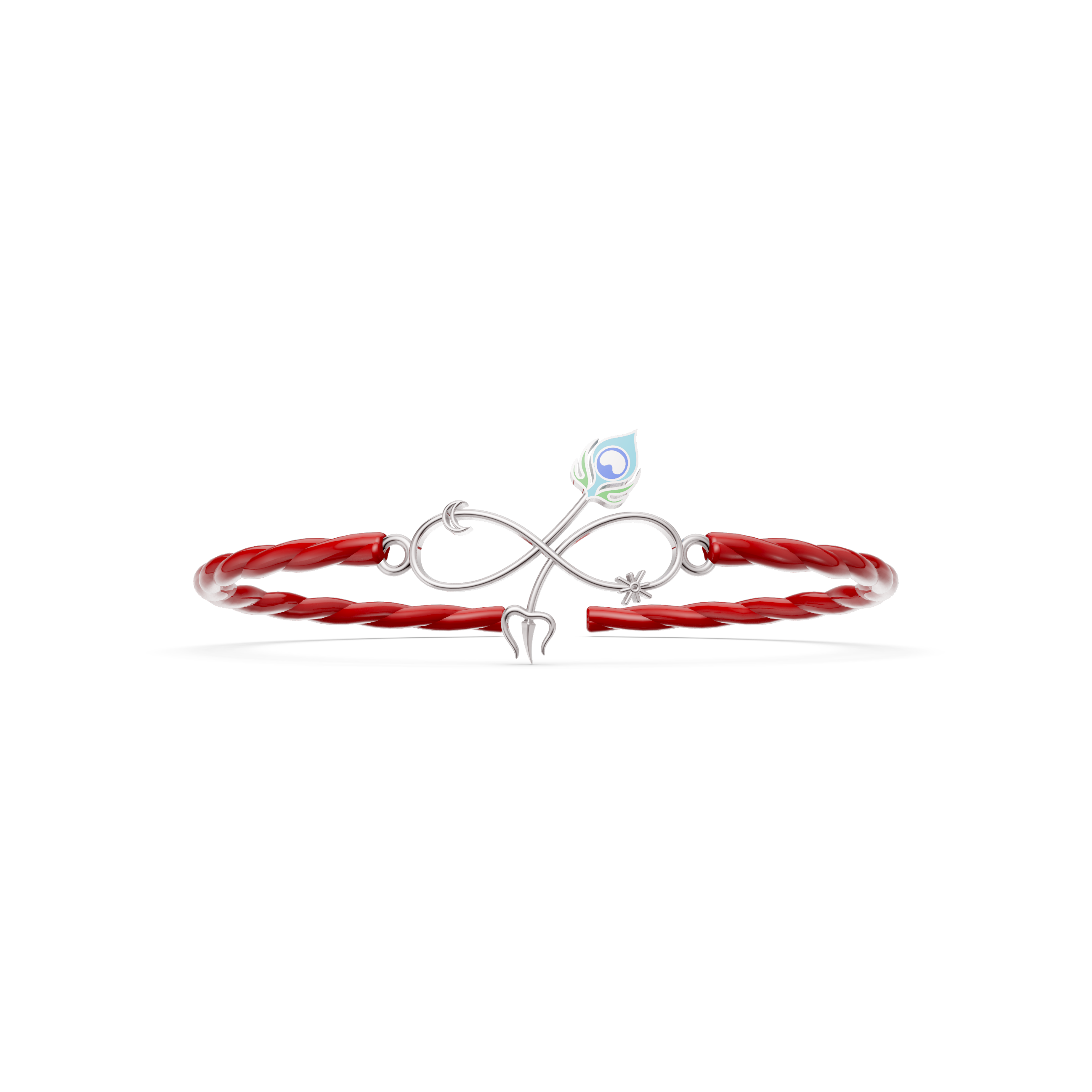 Silver Krishna Trishul Rakhi