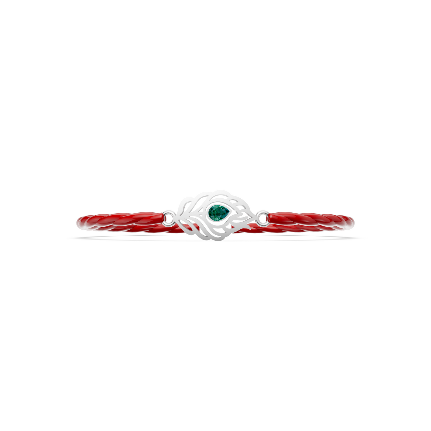 Green Peacock Feather Rakhi