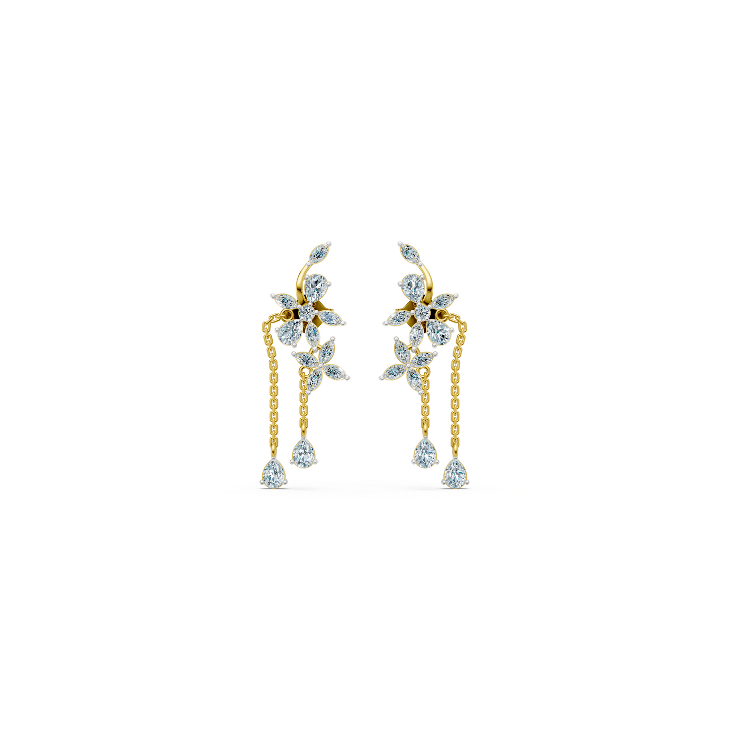 Diamond Pear Drops Flower Set