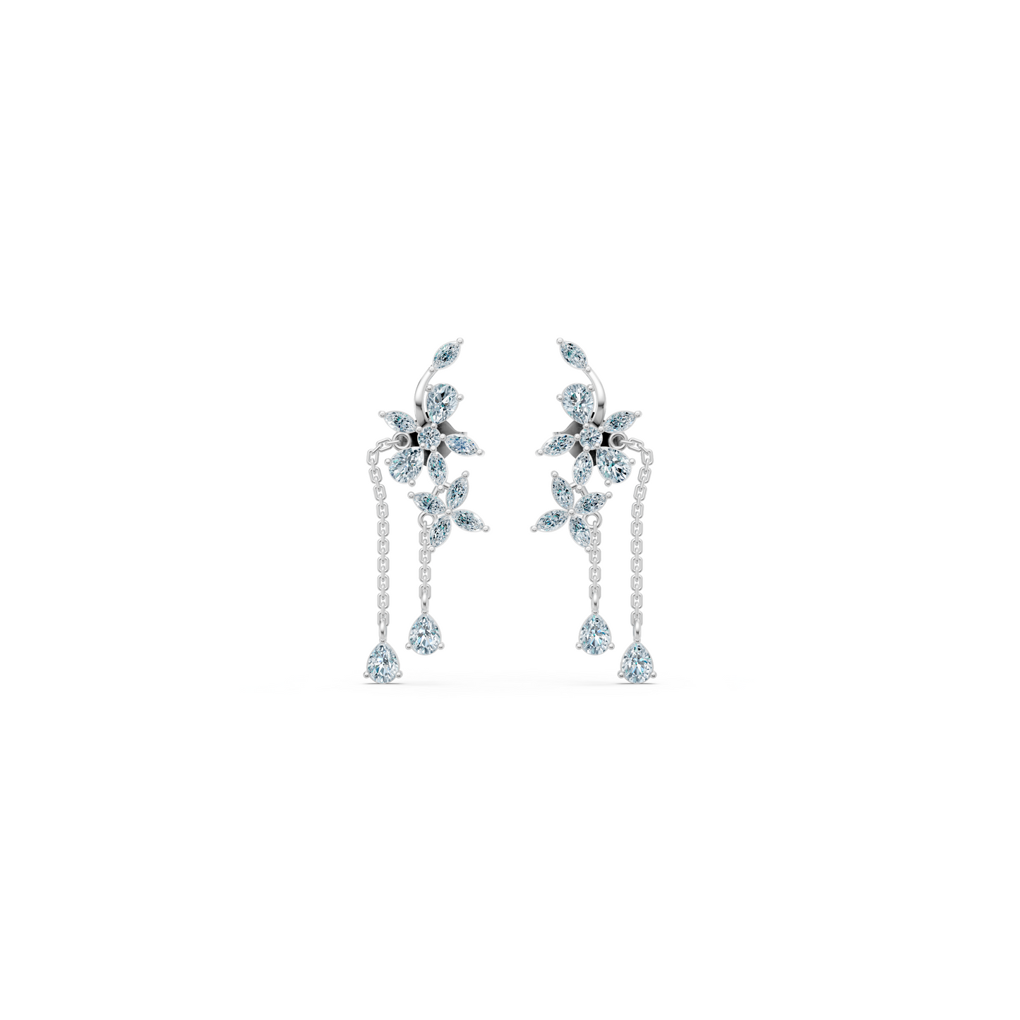 Diamond Pear Drops Flower Set