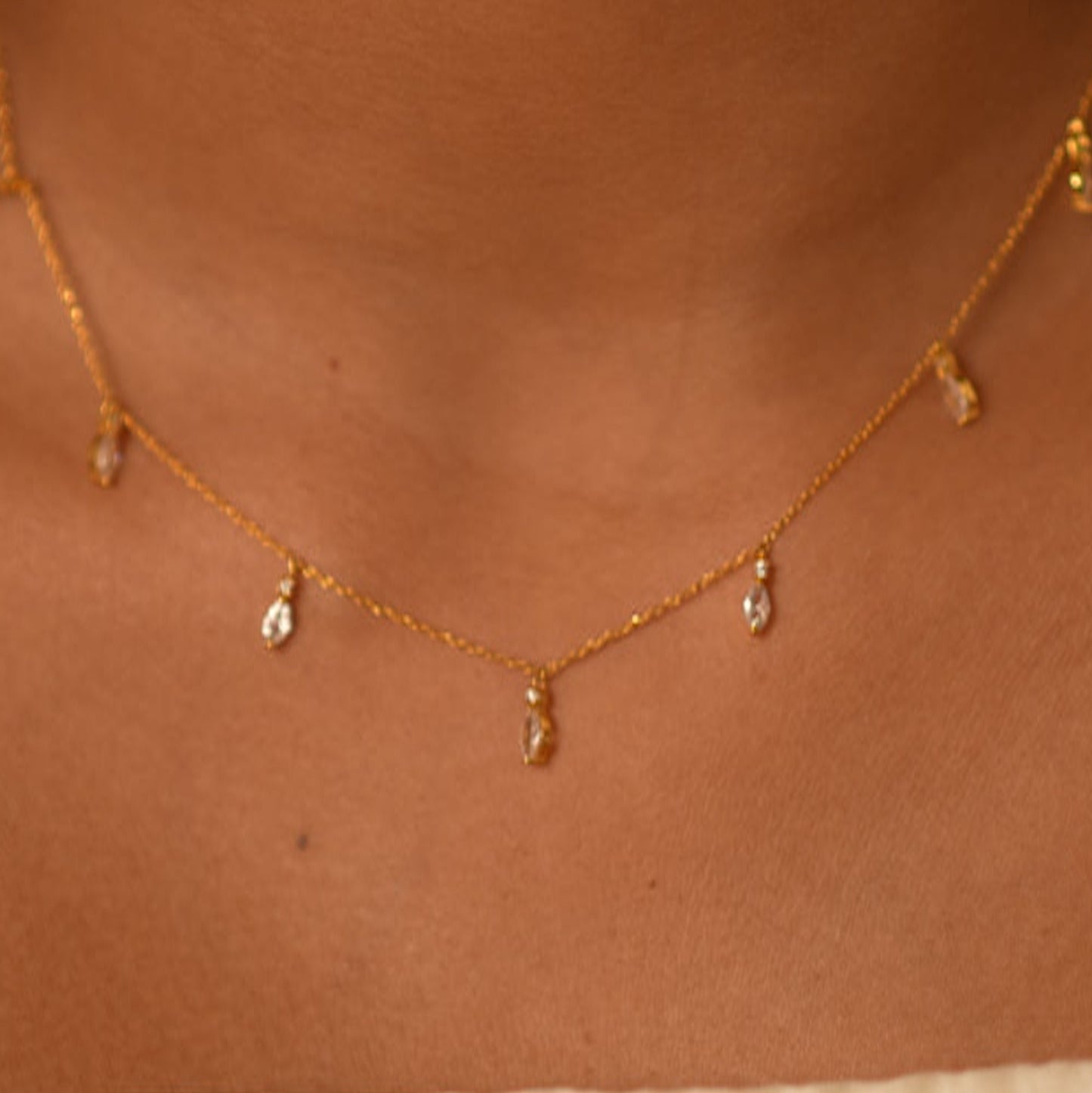 Marquise Station Necklace