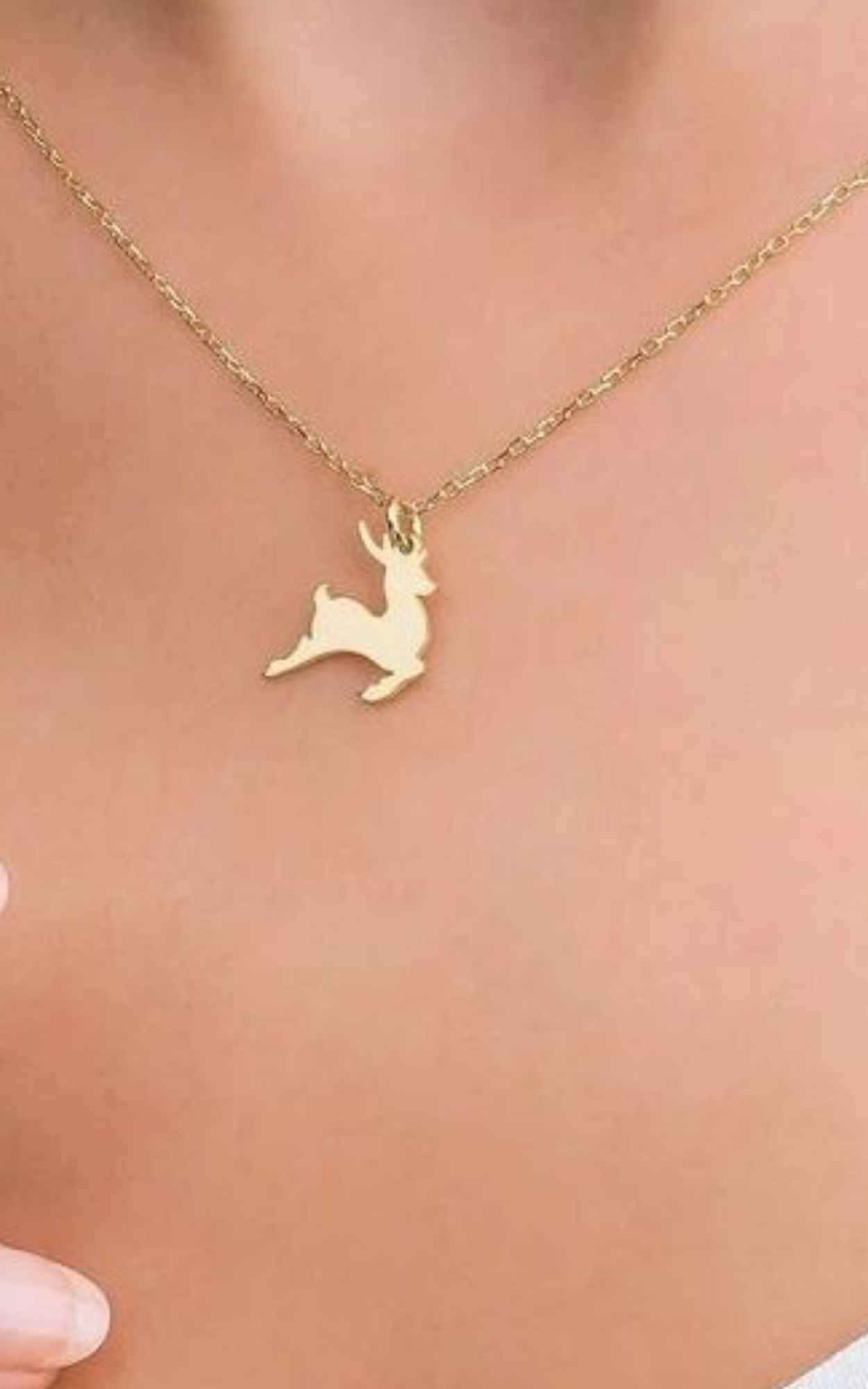 Gold Raindeer necklace