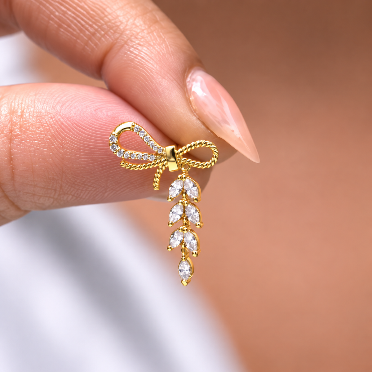 Marquise Drop Bow Earring