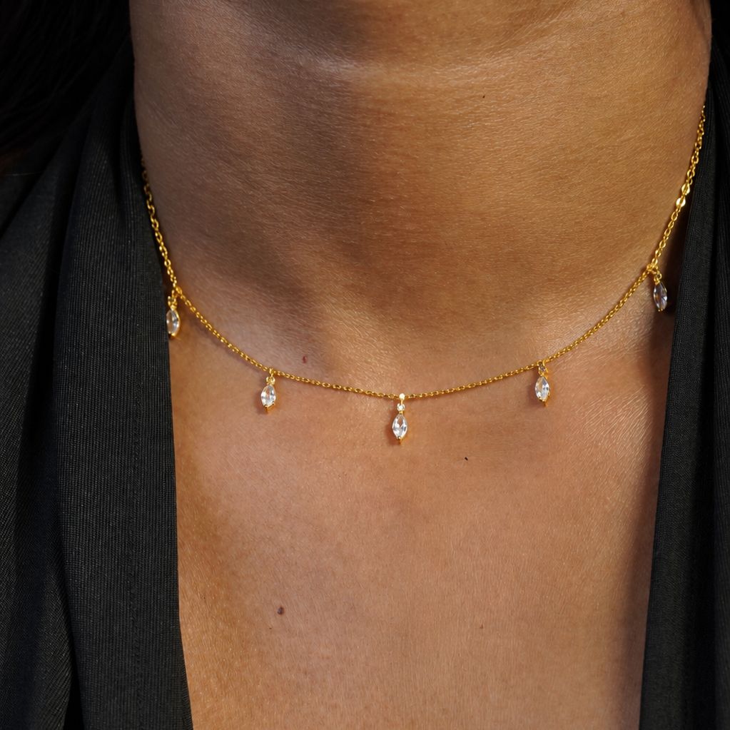 Marquise Station Necklace