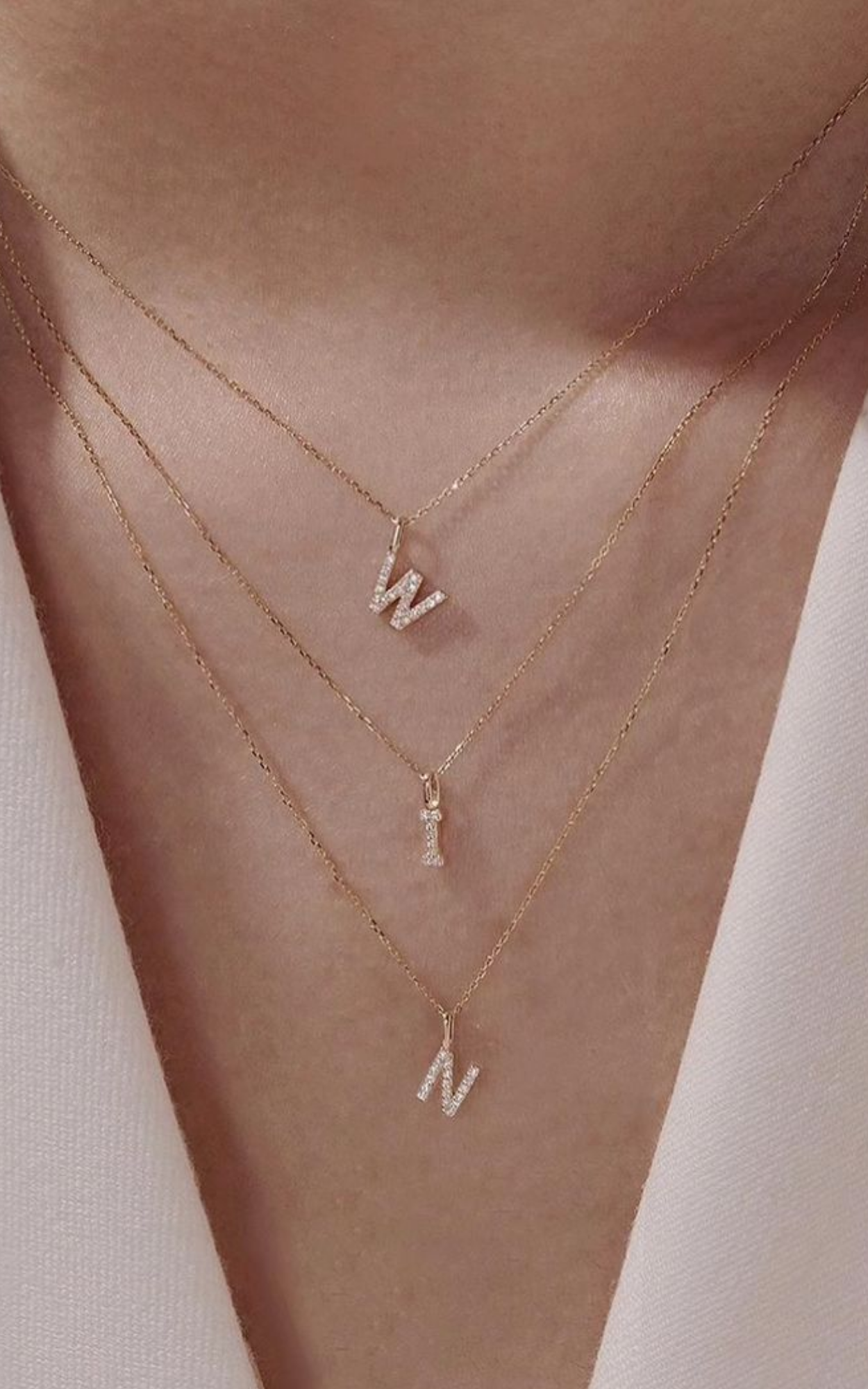 Mini Diamond Initial Necklace