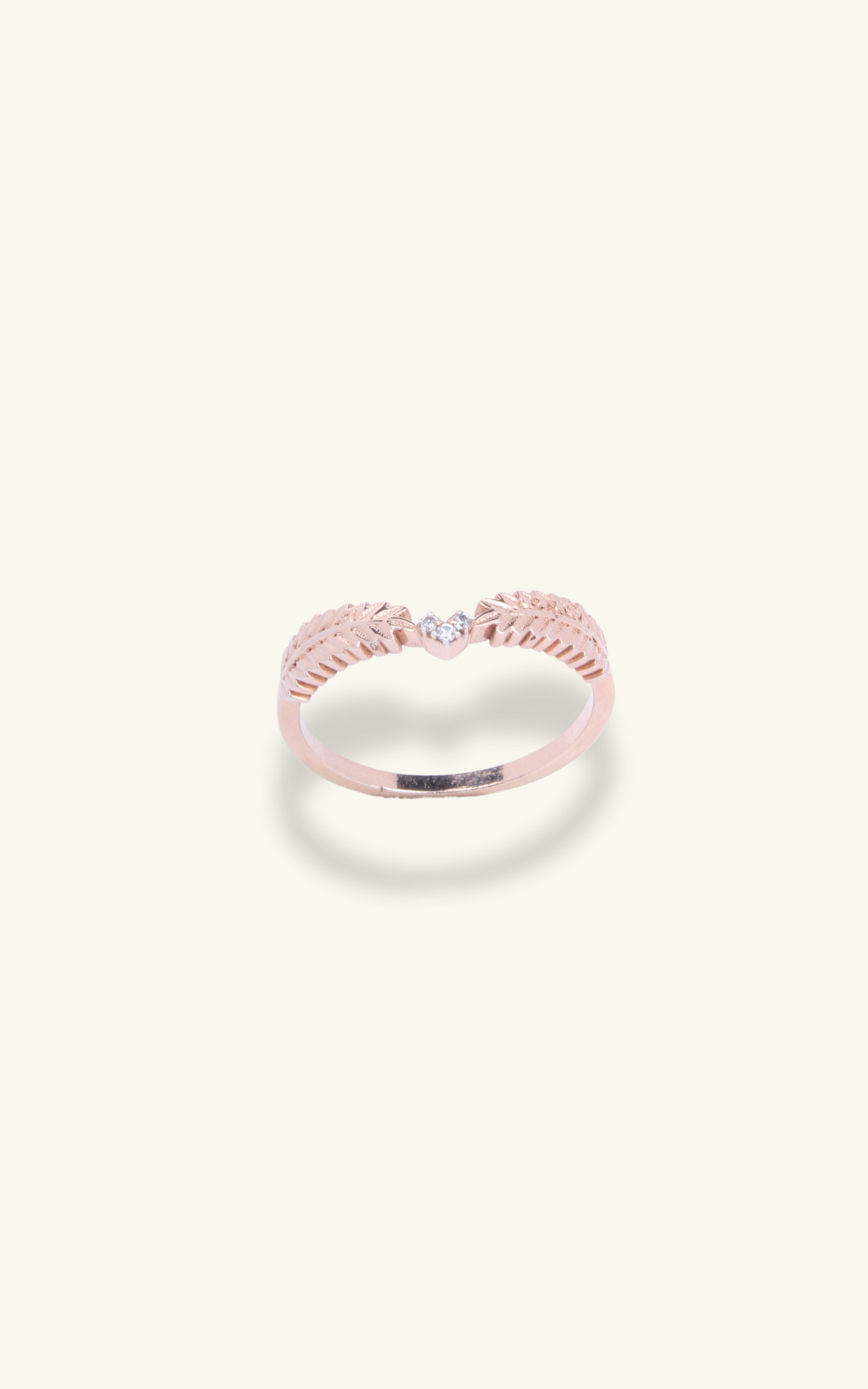 Mini heart Leafy band Ring