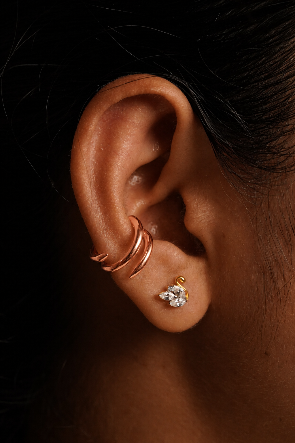 Nail Conch Cuff Earrings