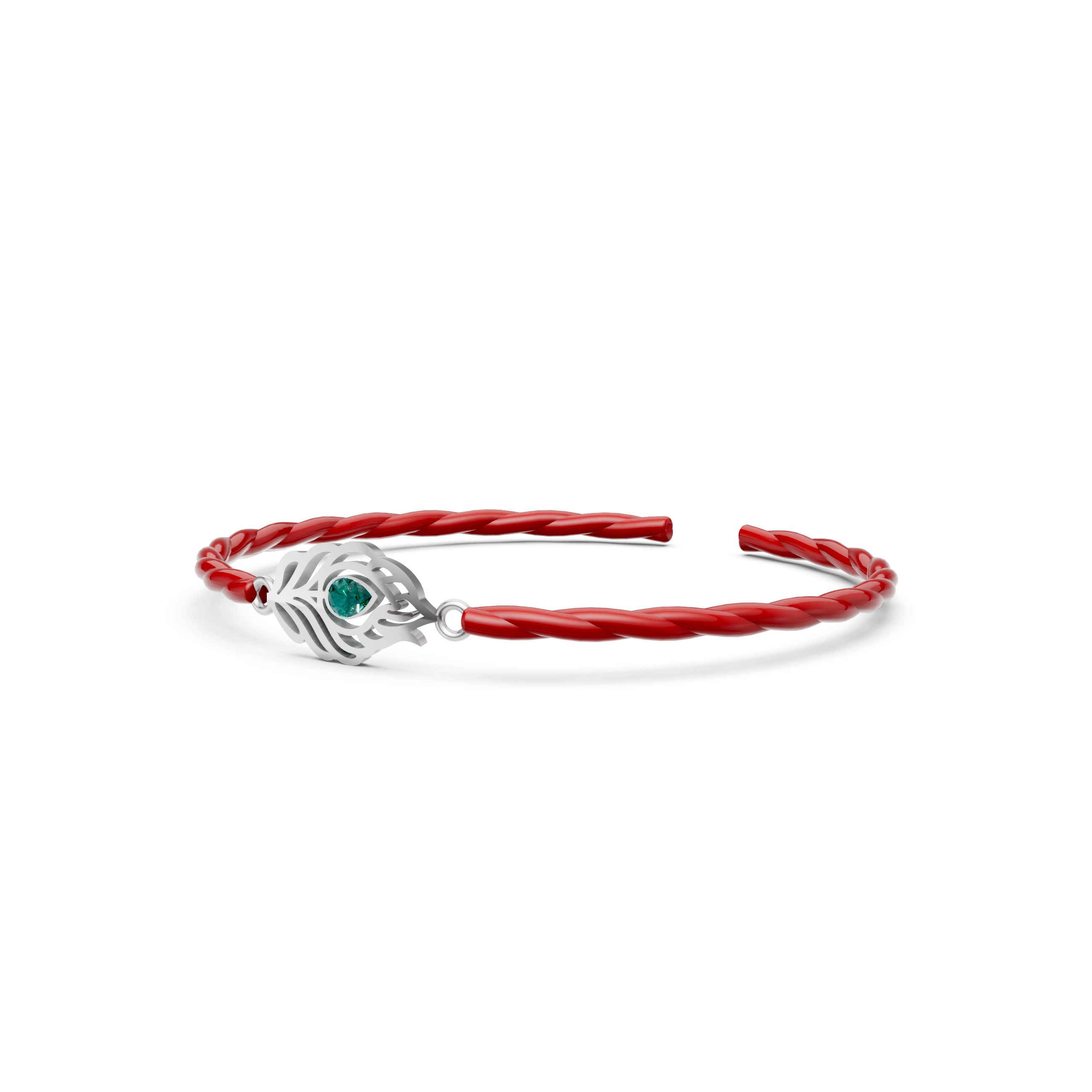 Green Peacock Feather Rakhi