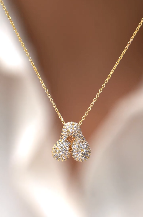 Iced Bubble Initial necklace
