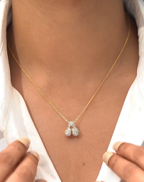 Iced Bubble Initial necklace