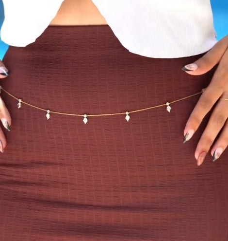 Pear drop waist chain