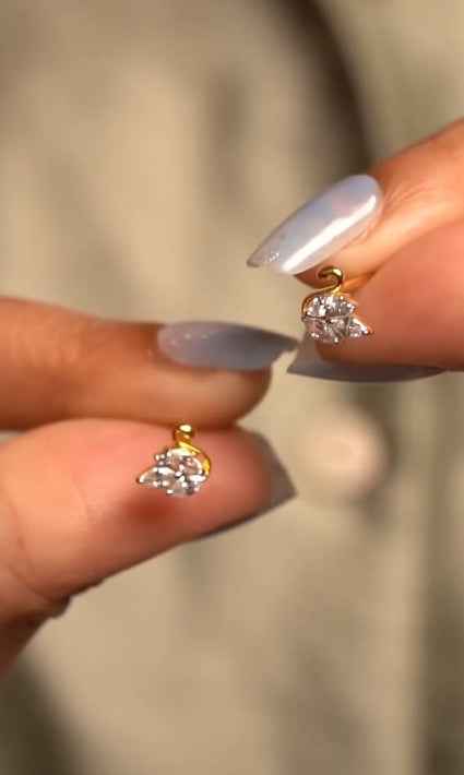 Marquise Swan Stud Earrings