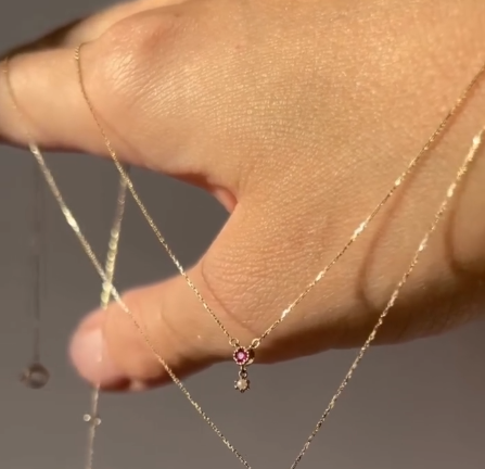 Pearl Drop Pink Gemstone Necklace