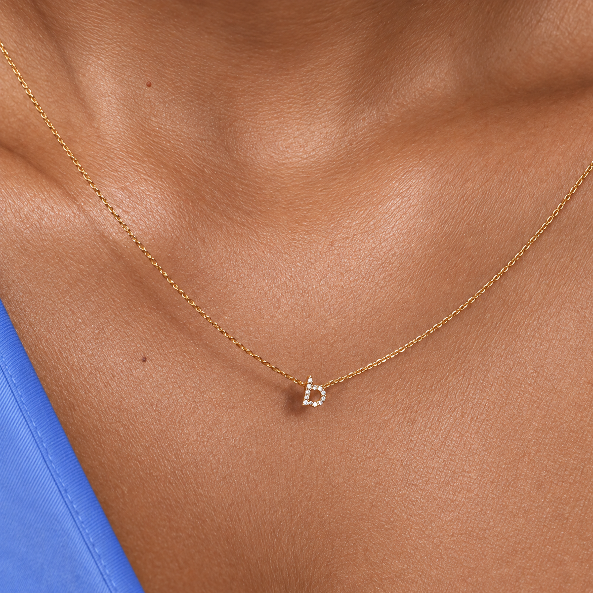Small Diamond Initial Necklace