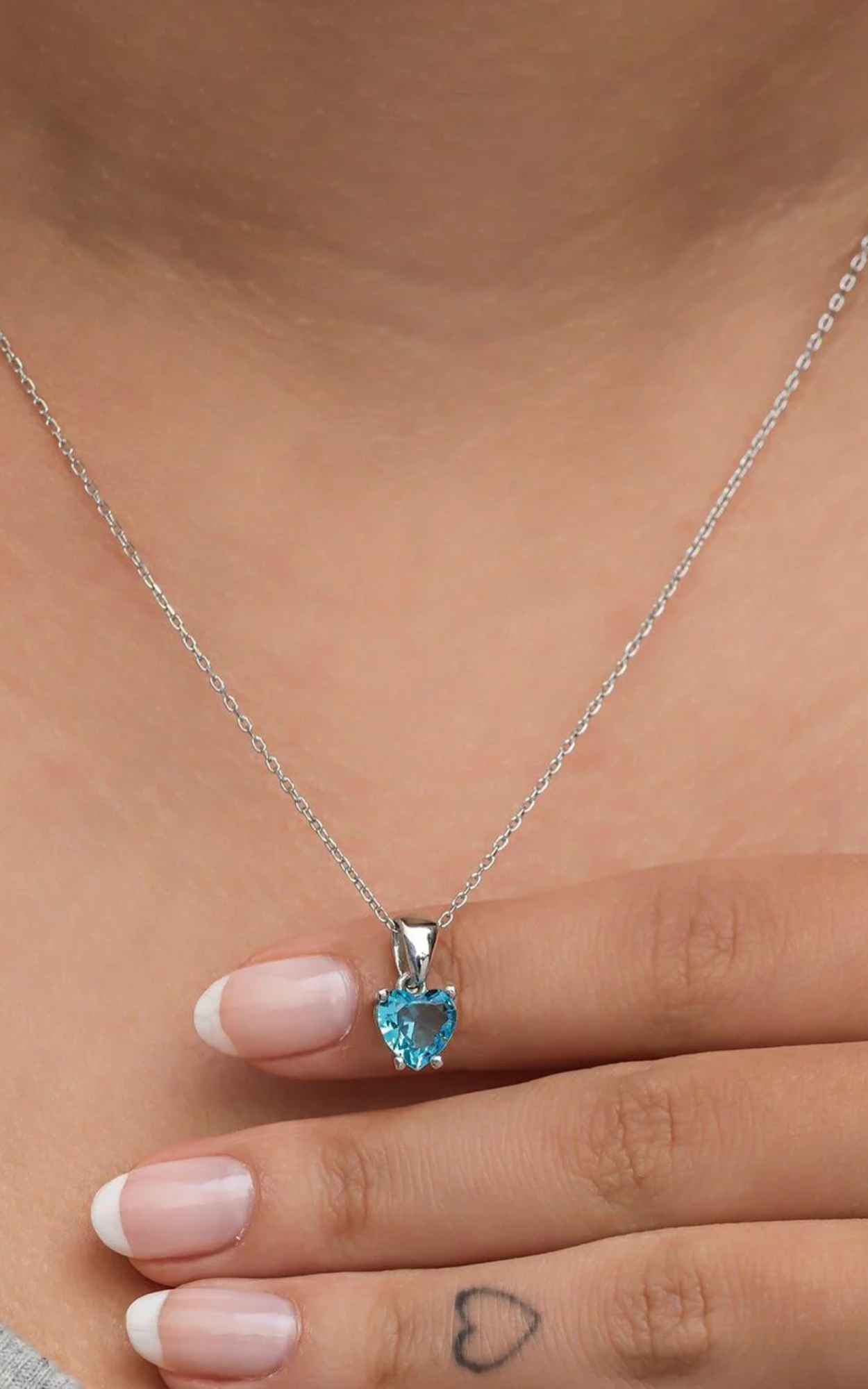 Solitaire Pink Heart Necklace