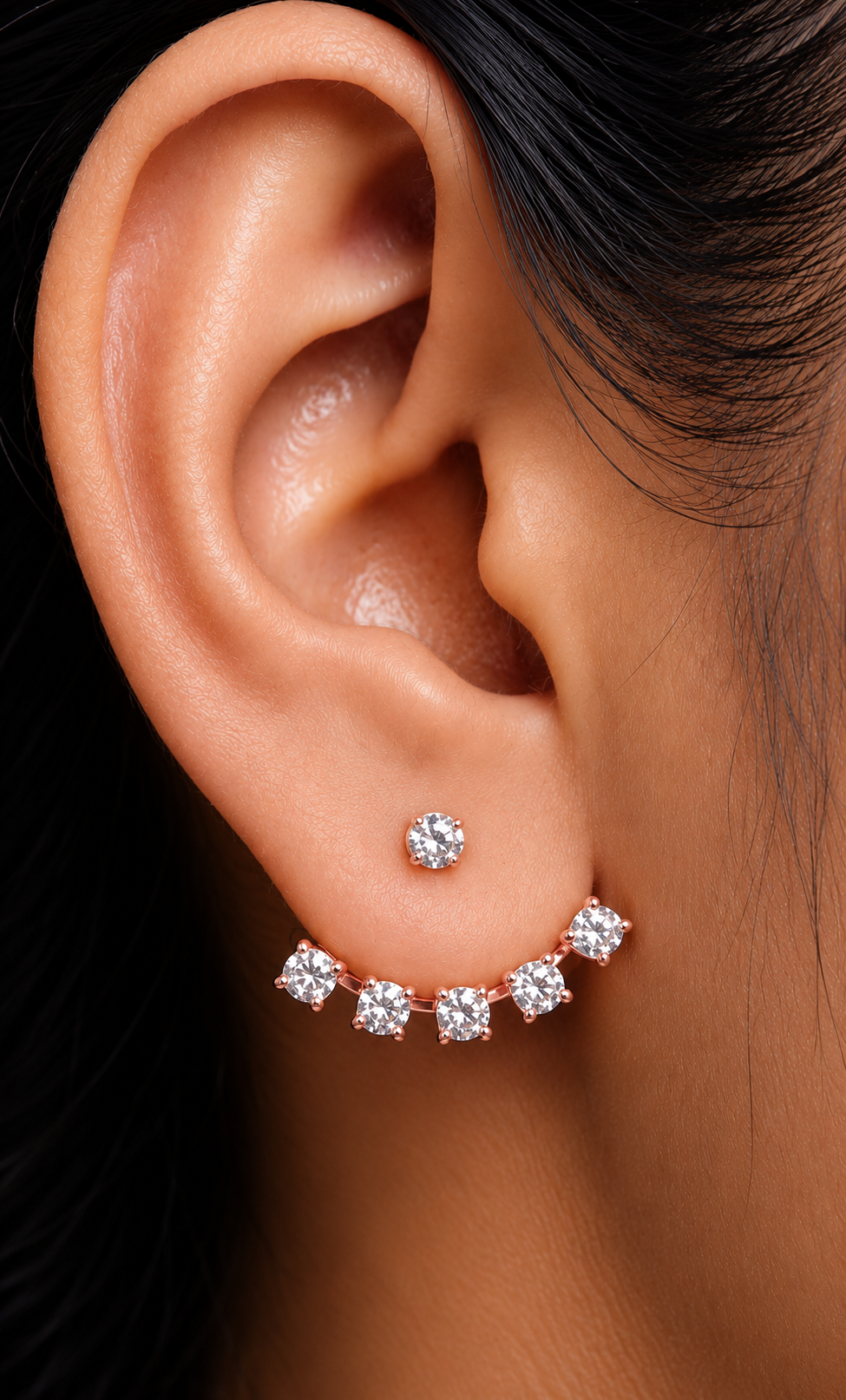 Solitaire Ear Jacket Earring
