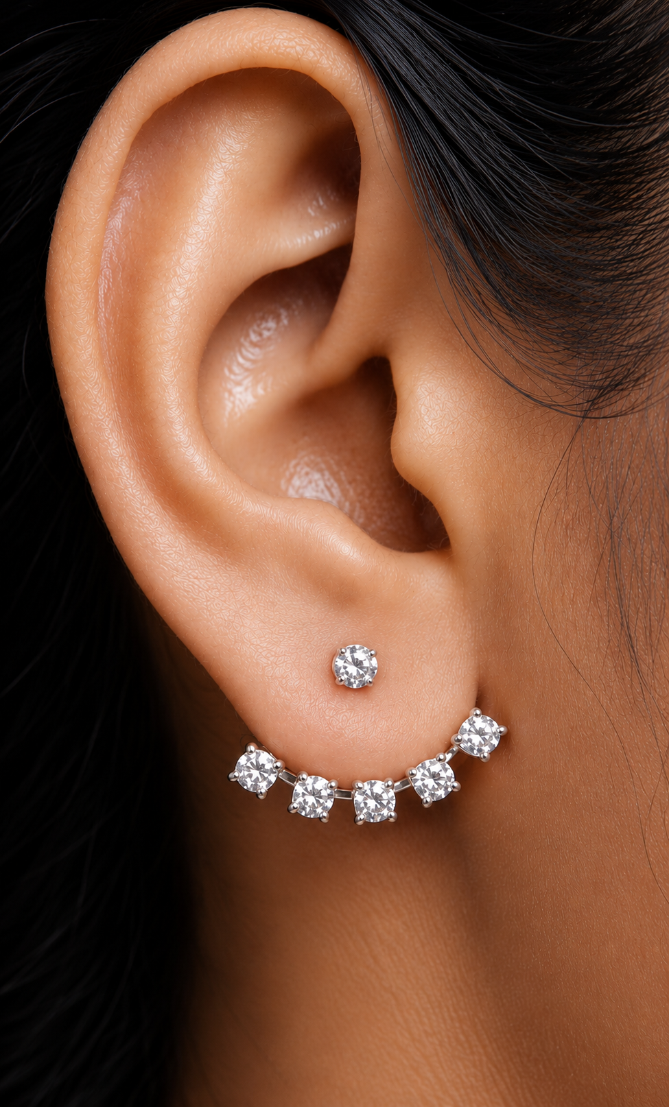 Solitaire Ear Jacket Earring