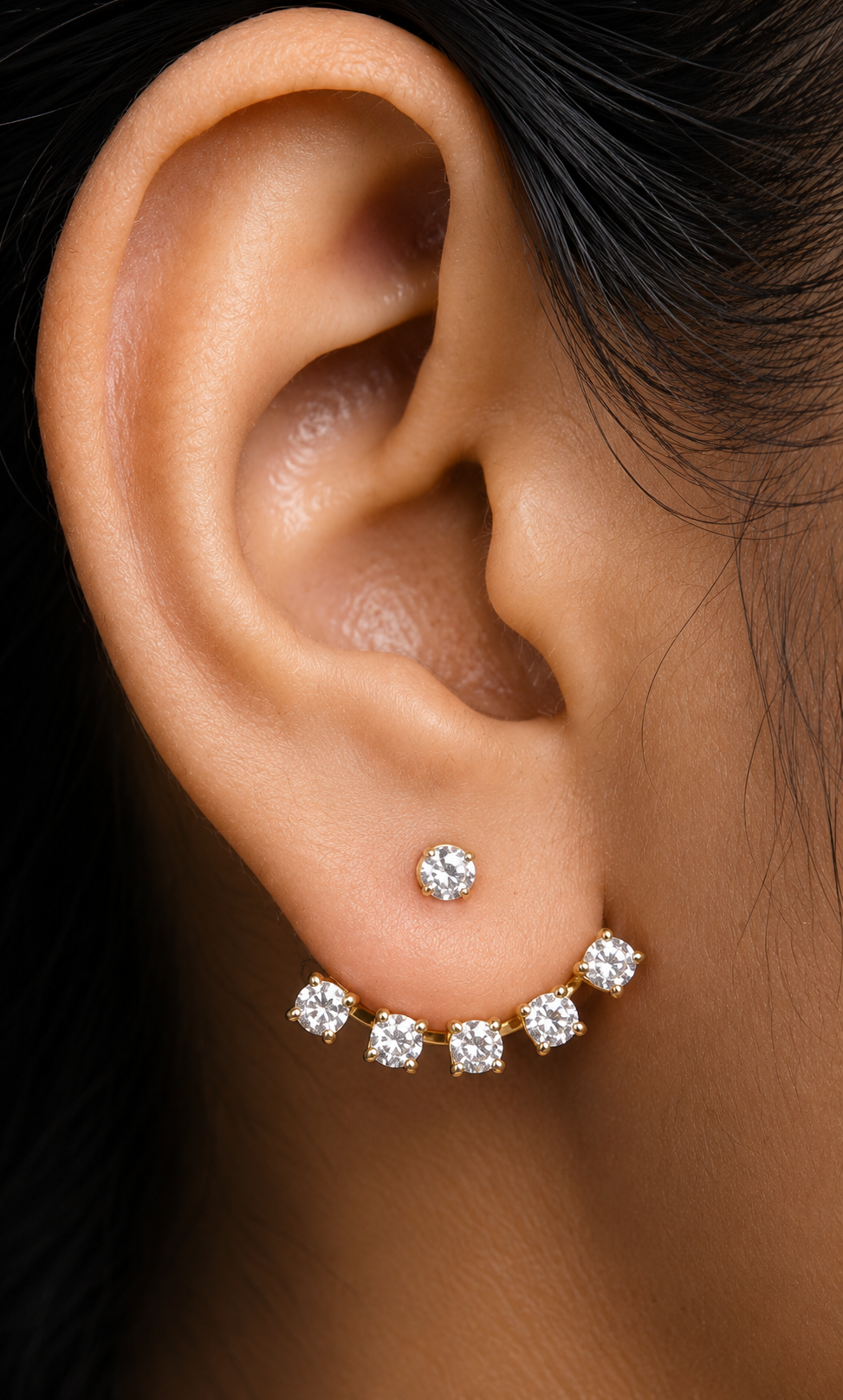 Solitaire Ear Jacket Earring